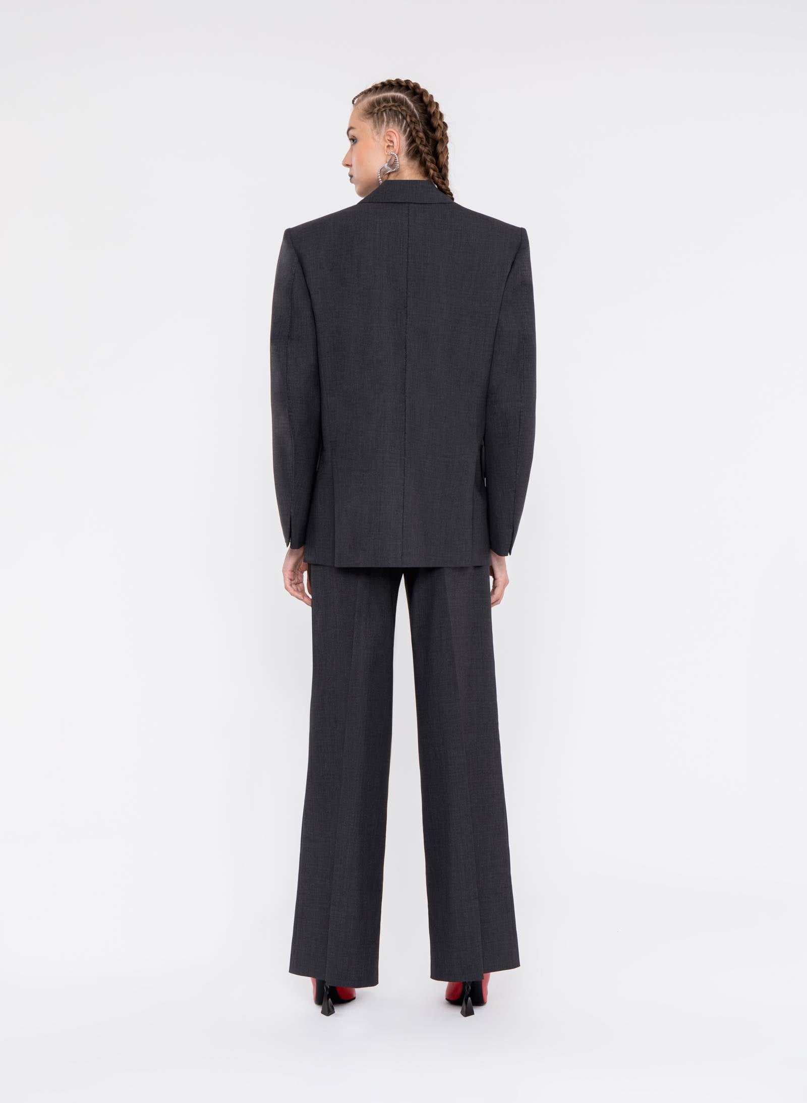Byblos Cool Wool Blazer in anthracite - vista laterale