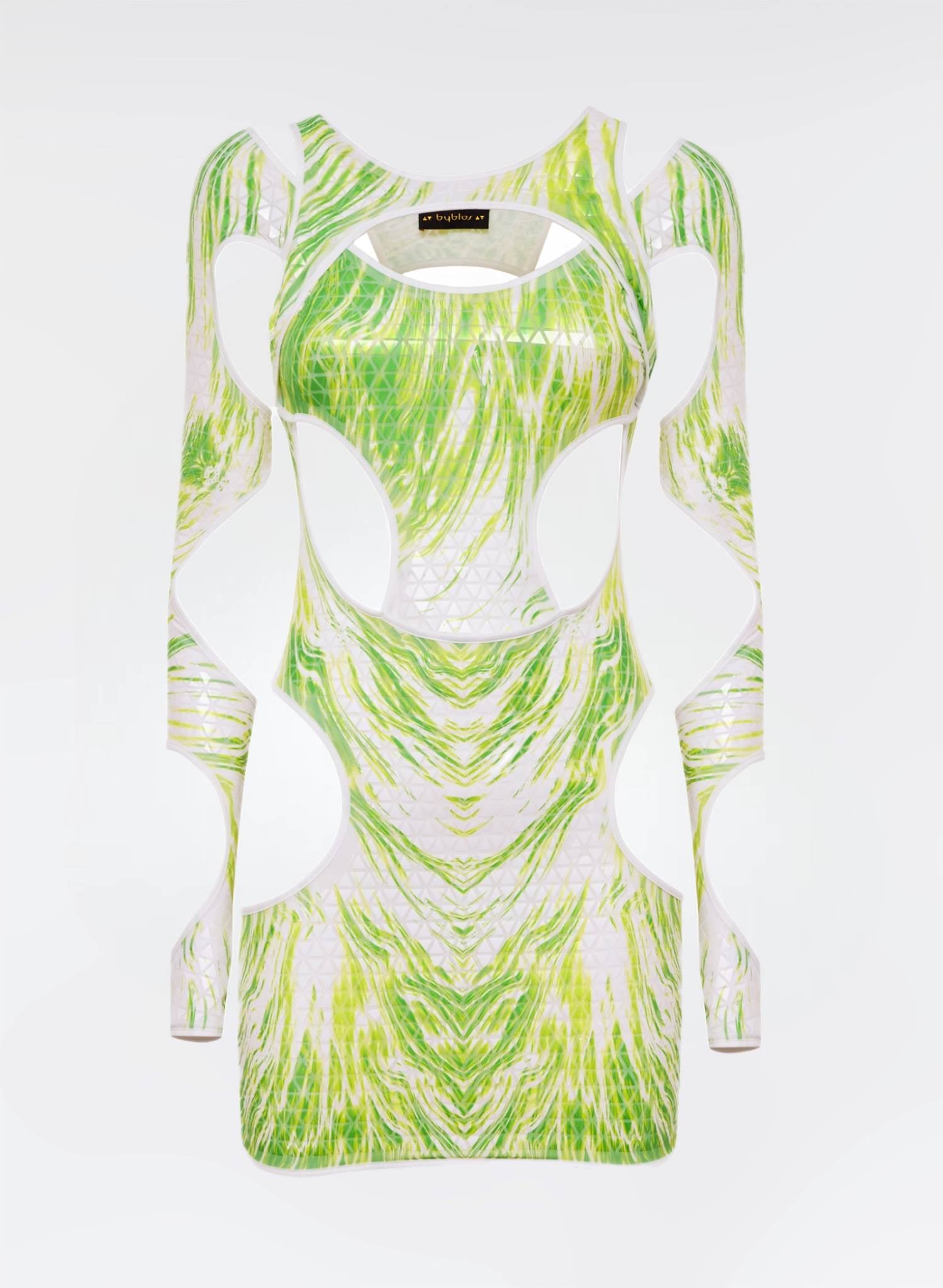 GREEN/LIME CUT OUT MINI DRESS