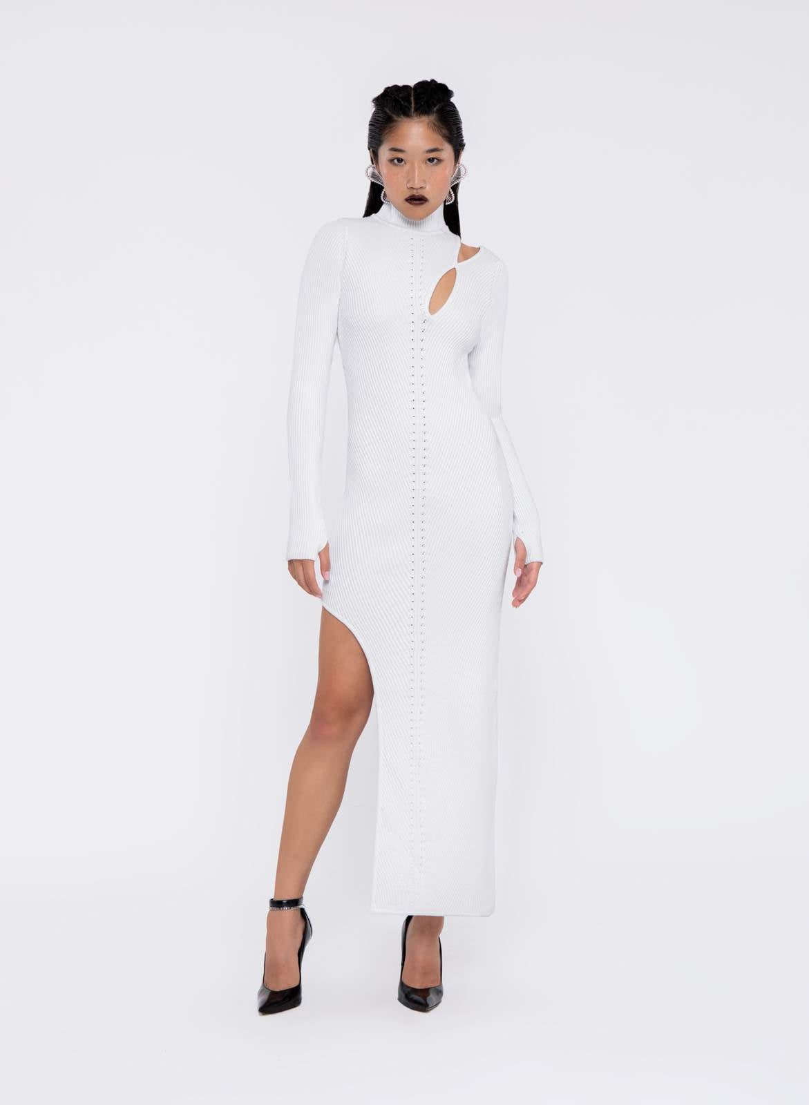 Diagonal "DNA" Long Dress