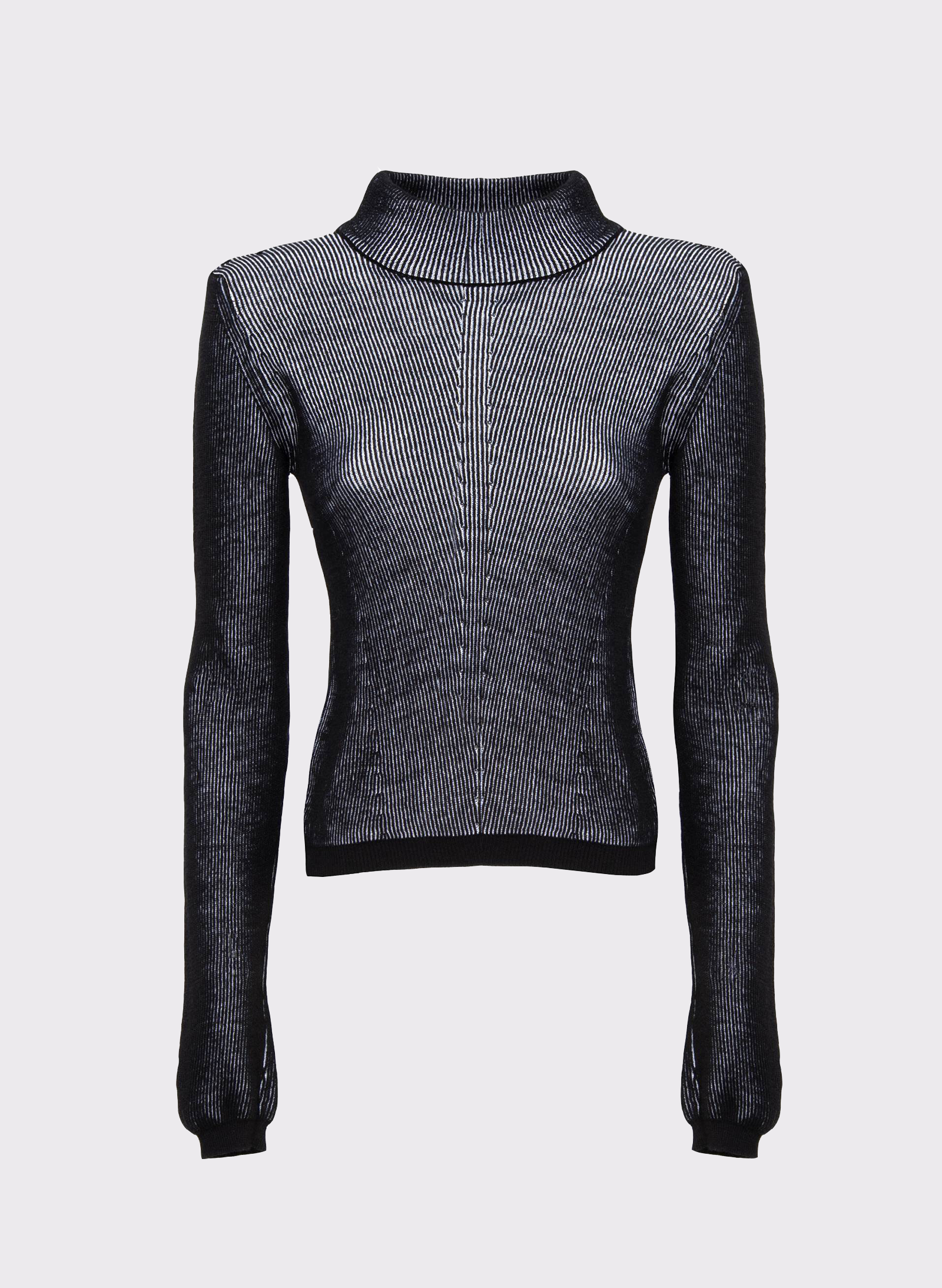 Byblos Knit Lines Crop Top in black - front view