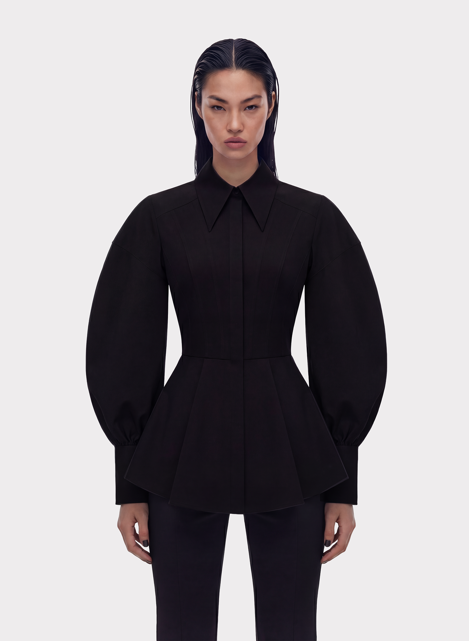 Byblos Elegant Detachable Shirt in black - back view