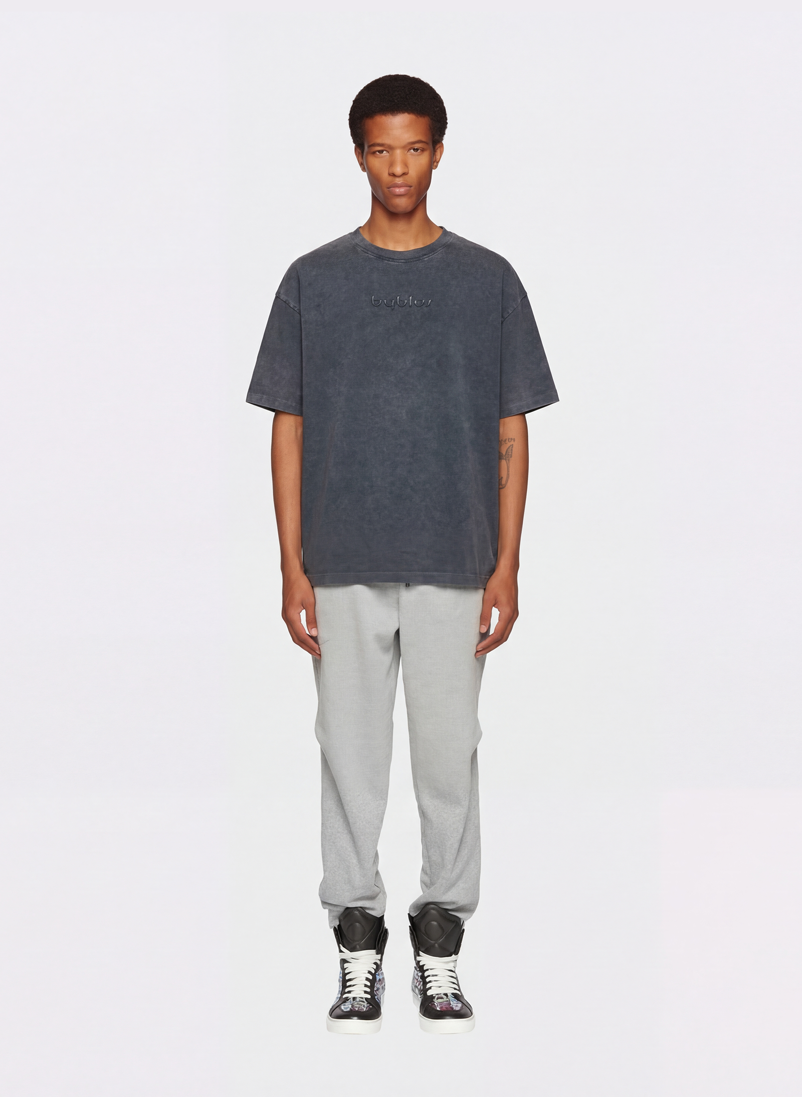 Byblos Oversized Organic Cotton T-Shirt in black - back view