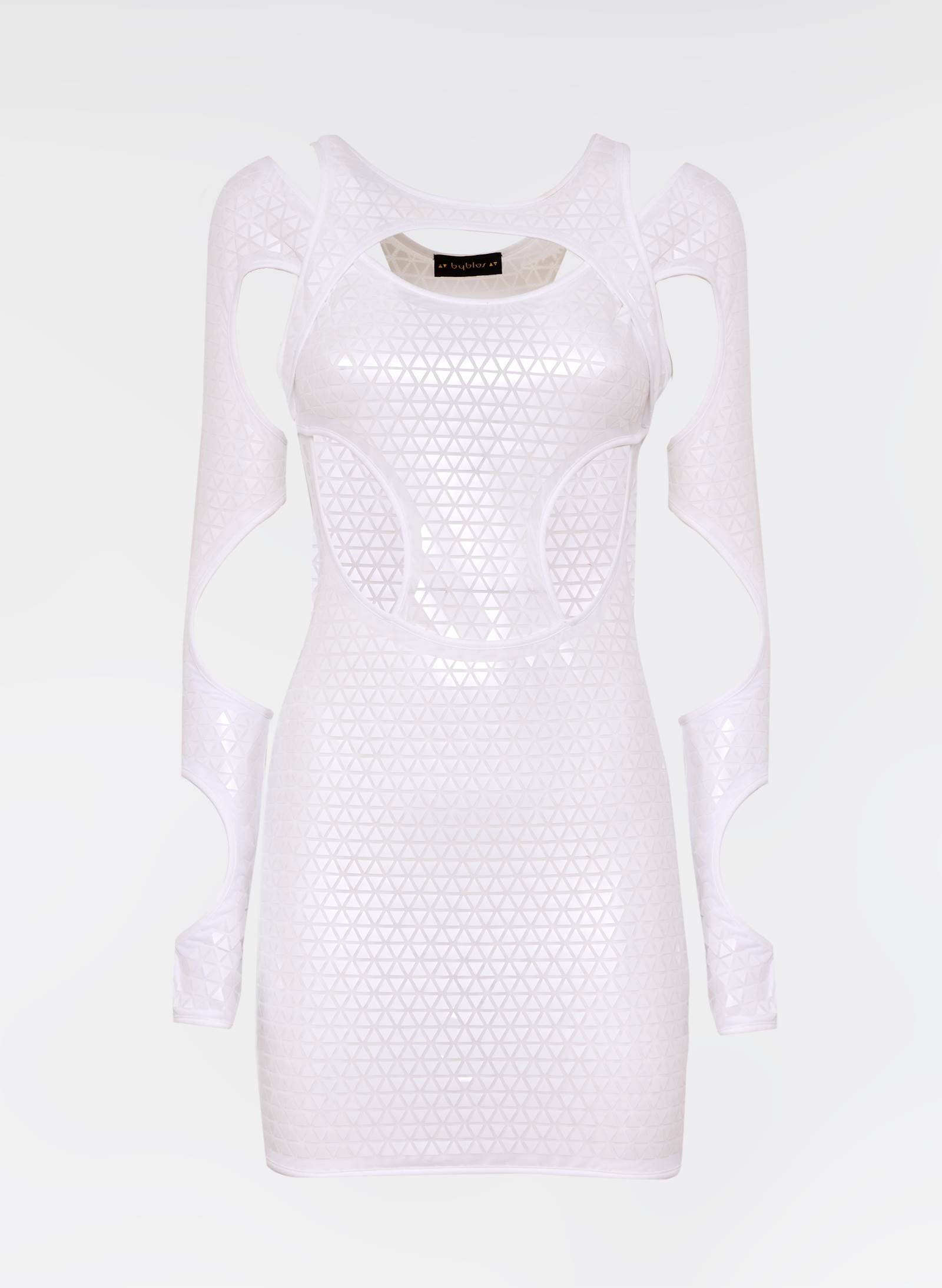 METAL TRIANGLES MINI DRESS