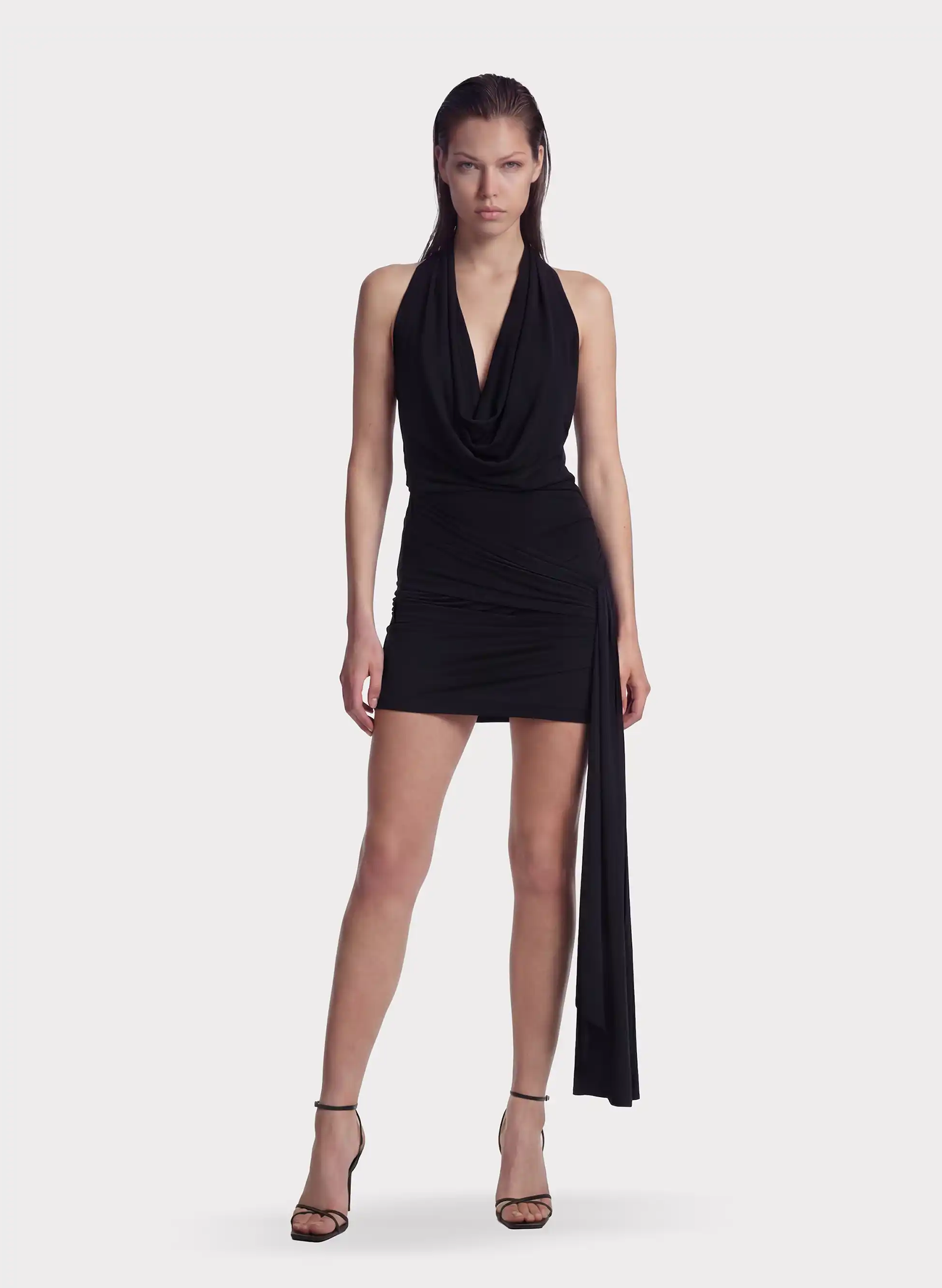 Byblos Liquid Dress in black - back view