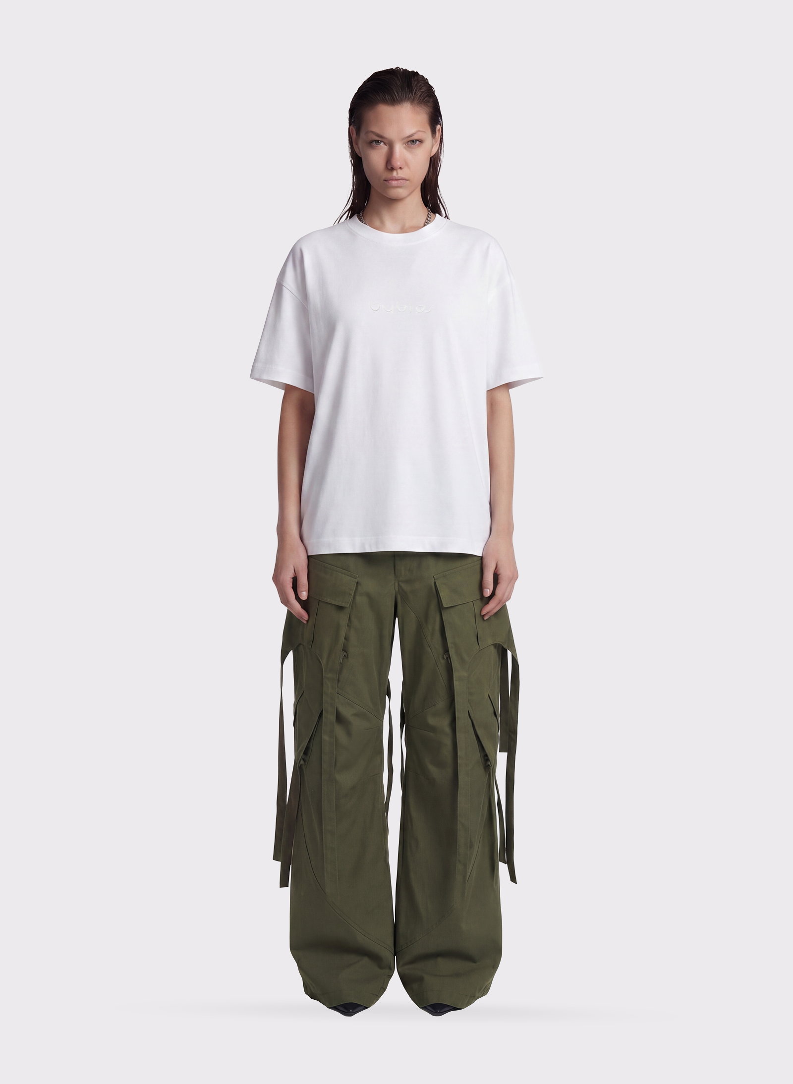 Byblos Oversized Organic Cotton T-Shirt in white - back view