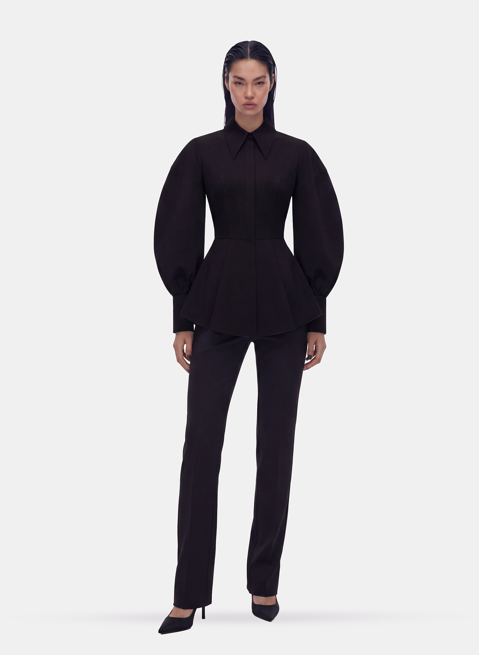 Byblos Elegant Detachable Shirt in black - side view