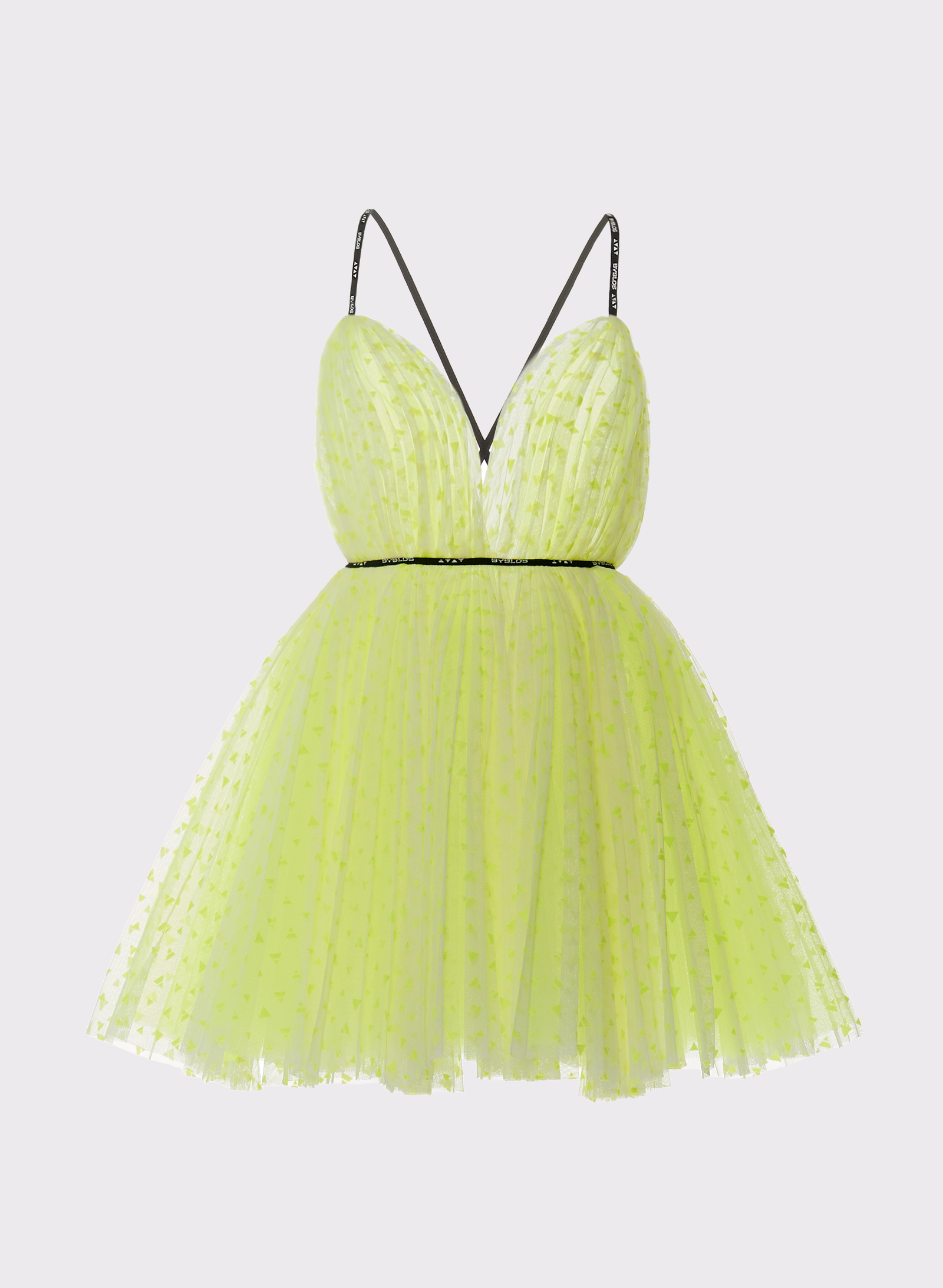 Byblos Ballerina Dress in white/lime - front view