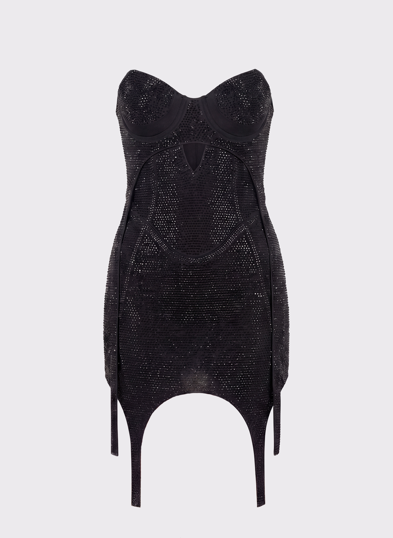 Byblos Rhinestone Garter Dress in black - detail view