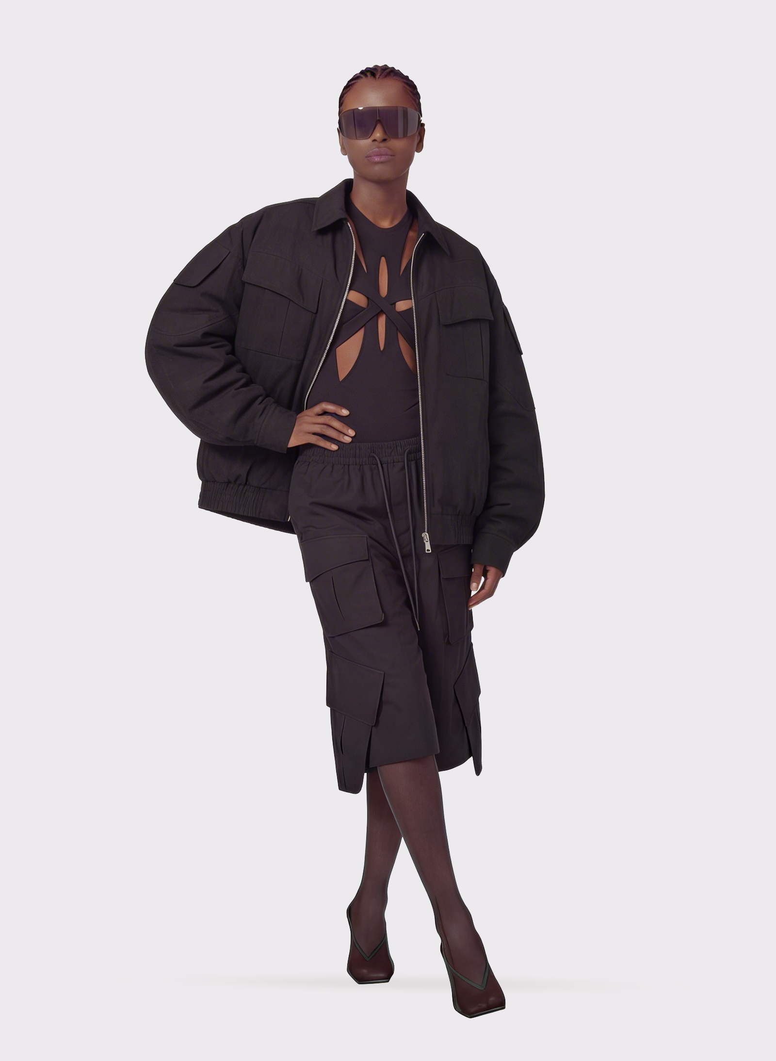 Byblos Bomber Pockets in nero - vista laterale