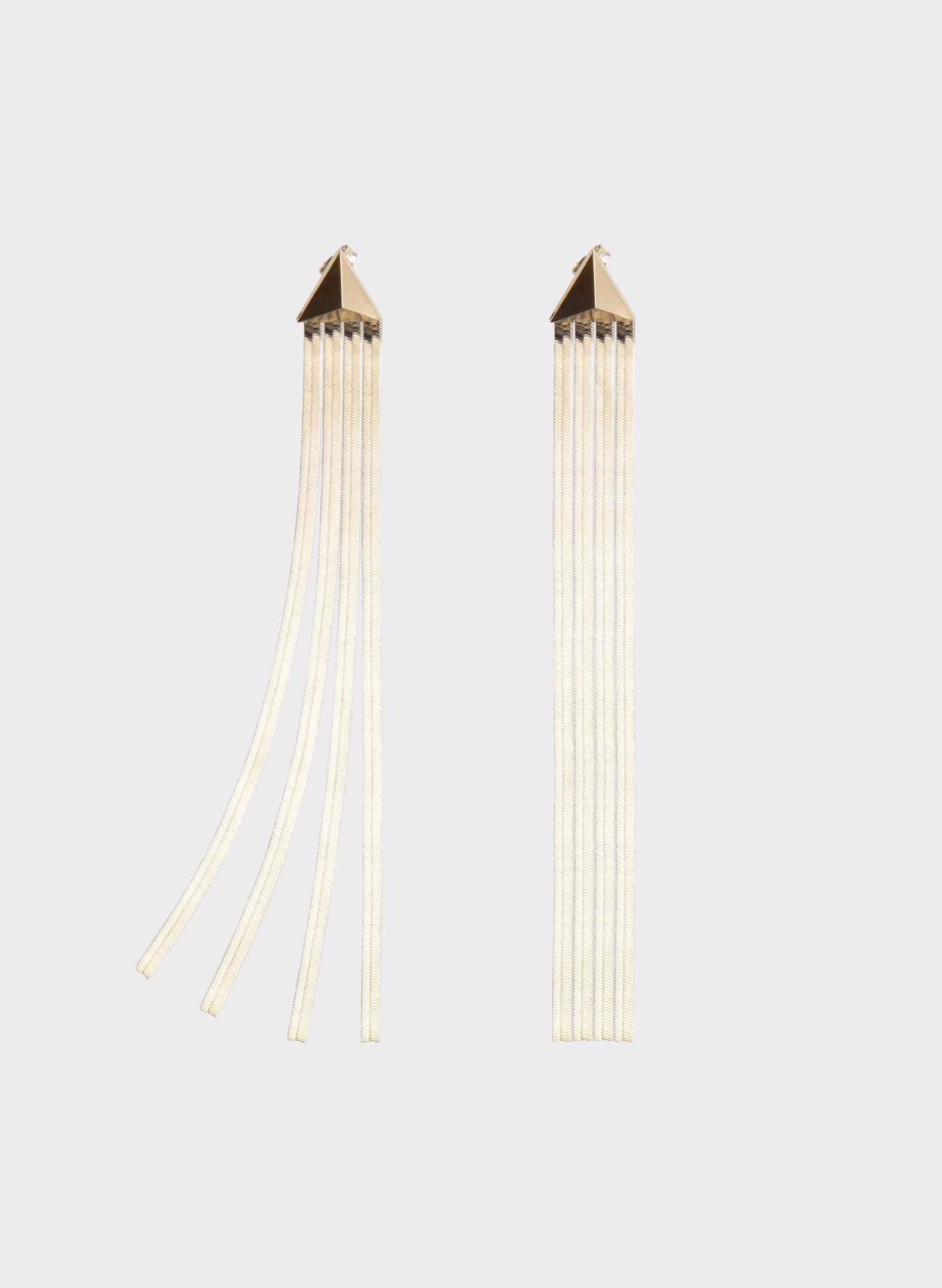 Byblos Metal Fringes Drop Earrings in gold - front view