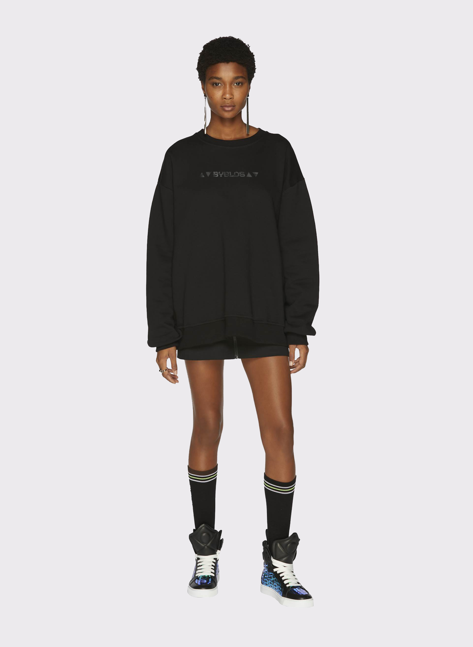 Byblos Crewneck Logo Jumper in black - back view