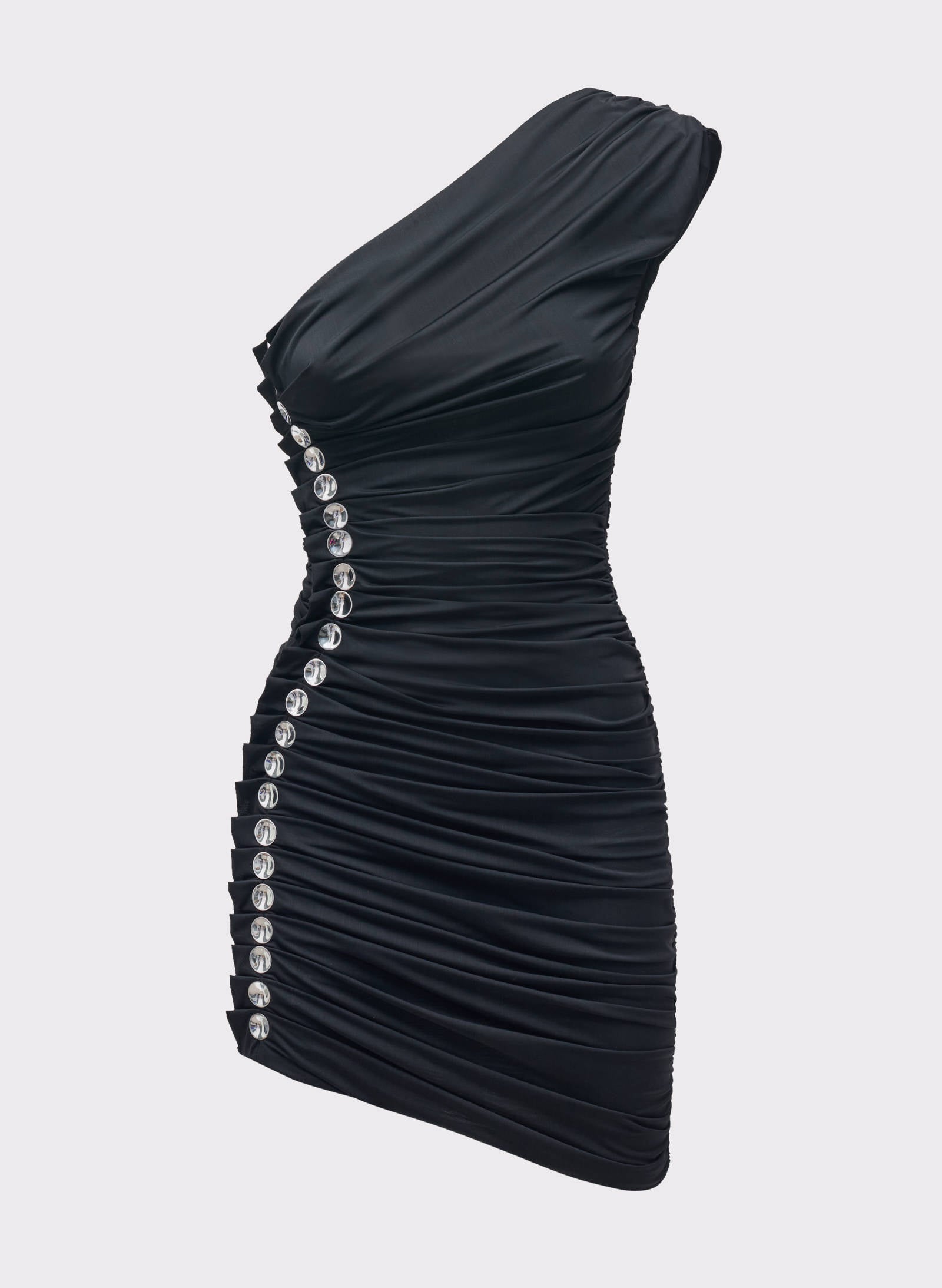 Byblos Metallic Edge Mini Dress in black - back view