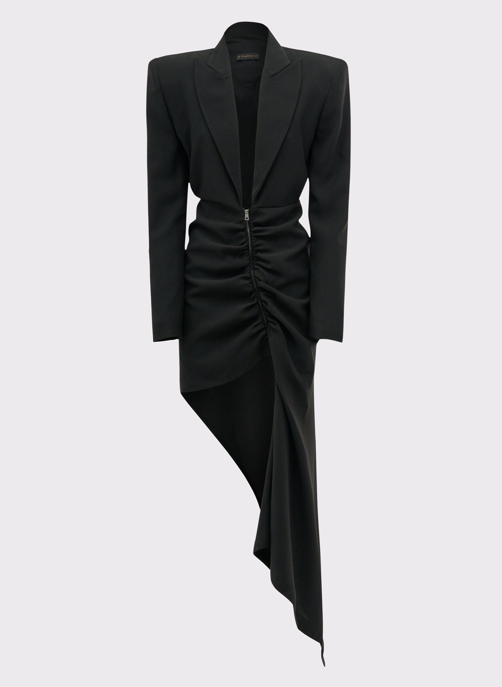 Asymmetric Draped Blazer Dress