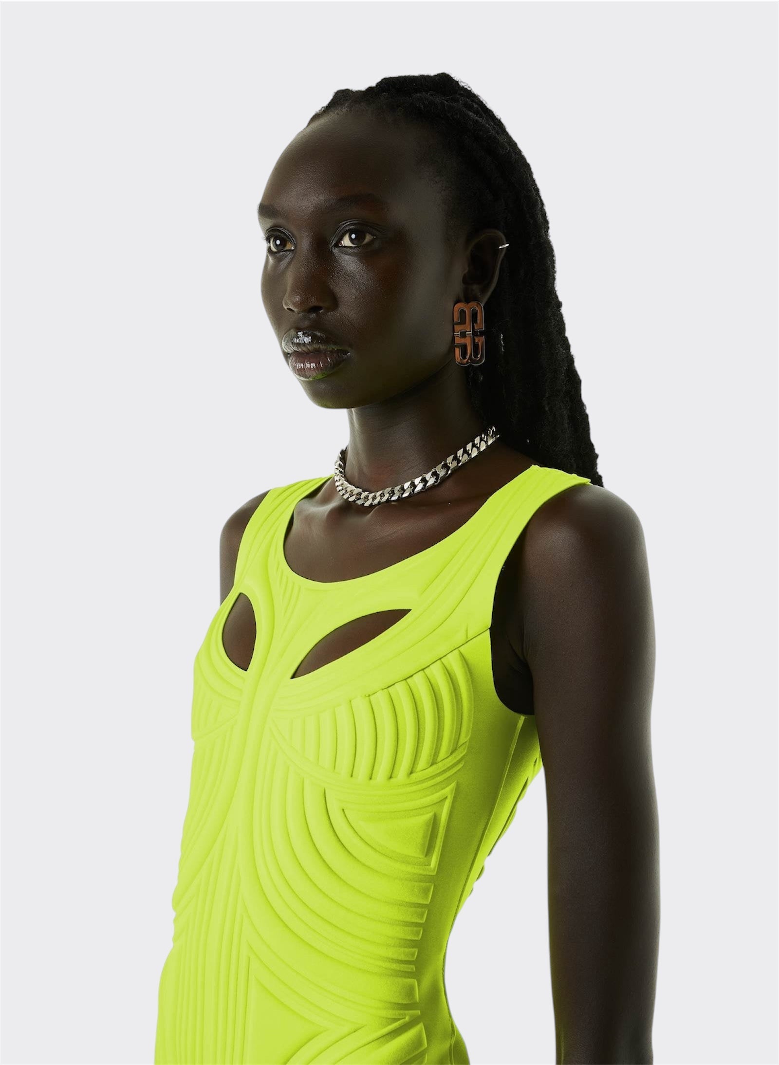 Lime Thermo Impressed Dress