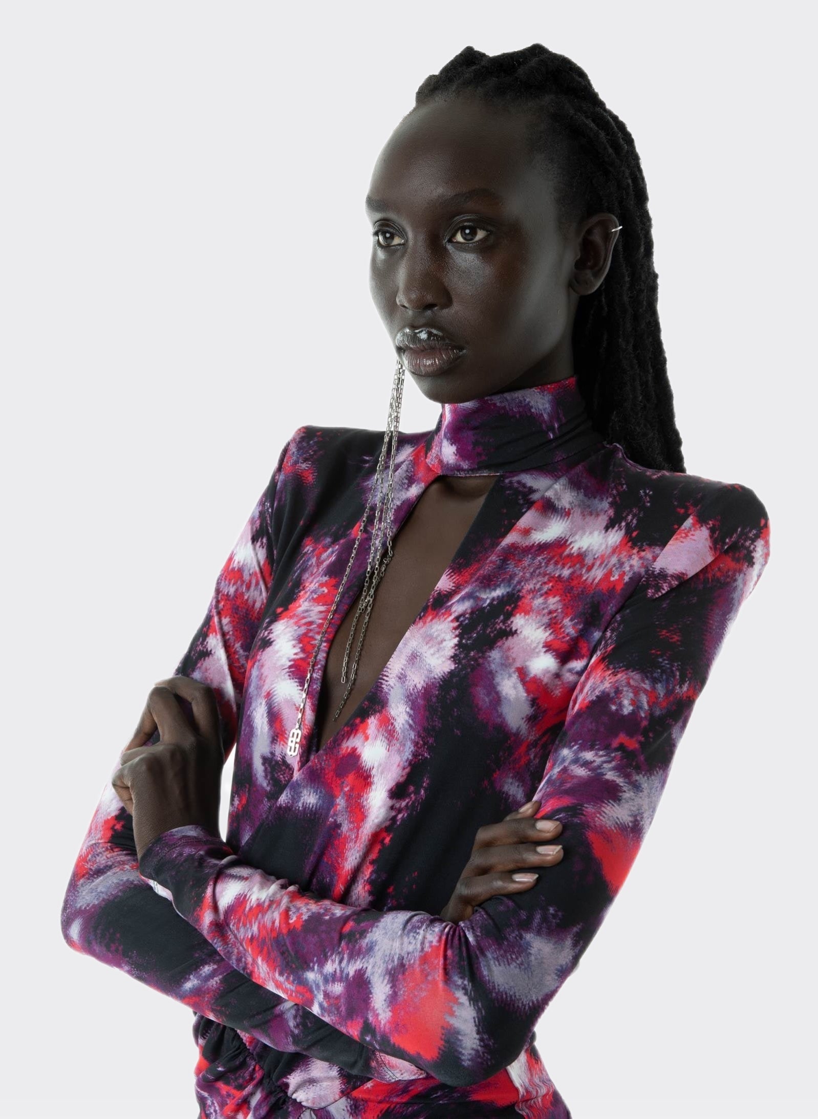 Pink/Red Jersey Mini Dress