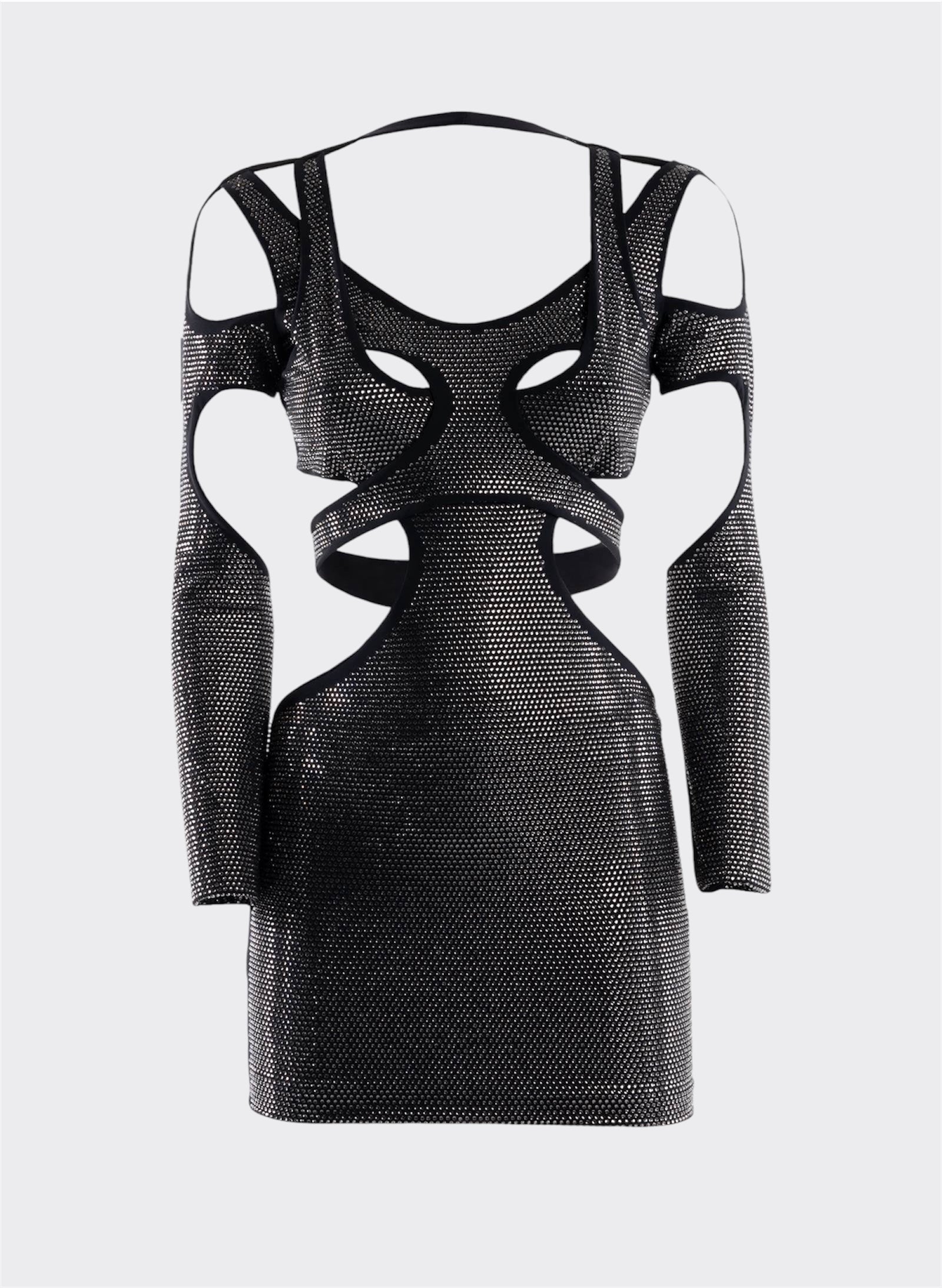Cut-out Strass Jersey Dress