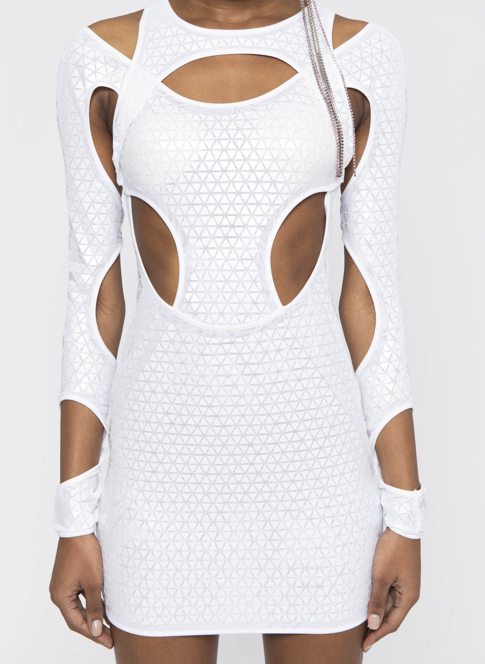 METAL TRIANGLES MINI DRESS