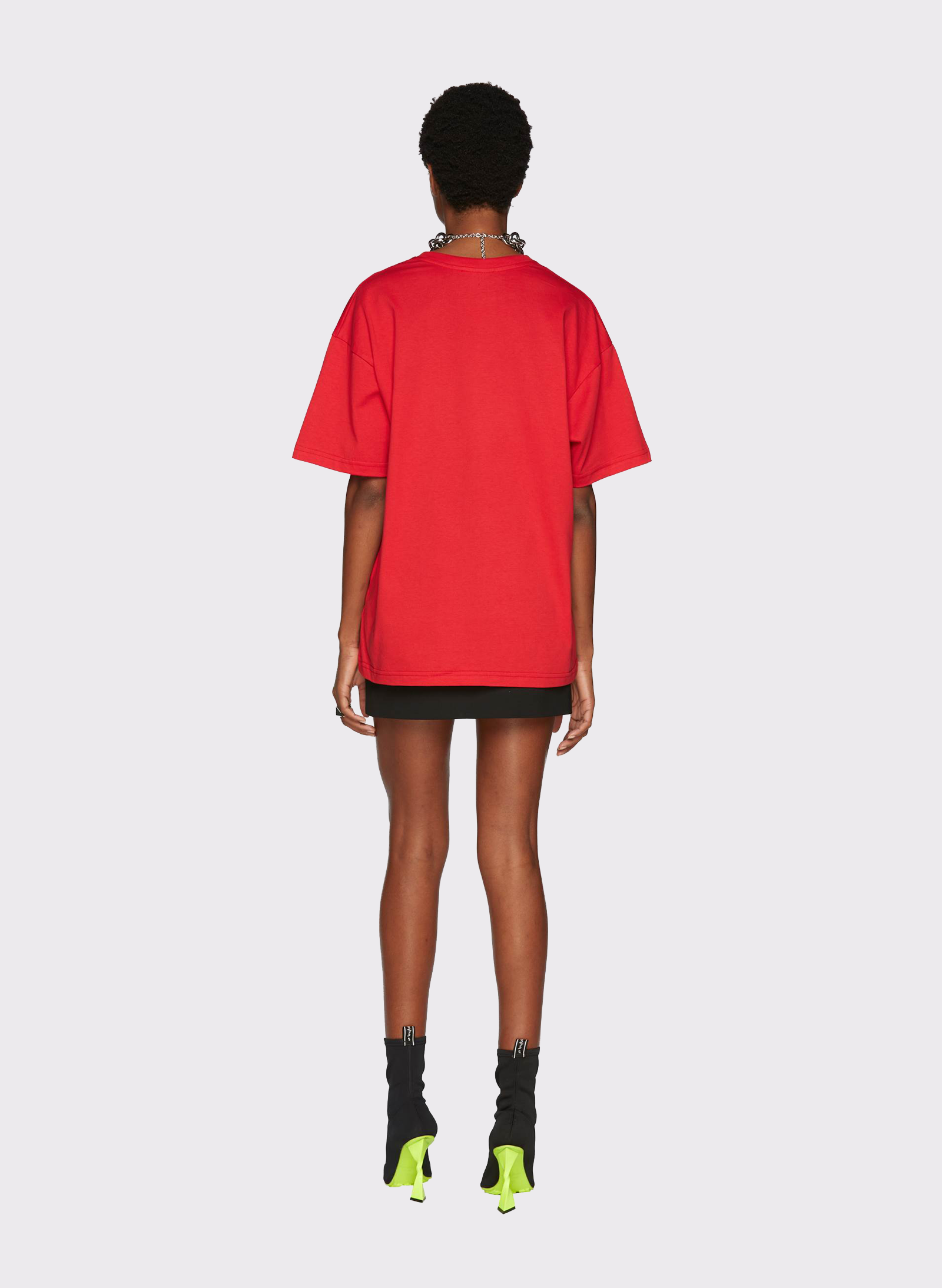 Byblos Cotton T-Shirt with Dragon Graphic Print in red - side view
