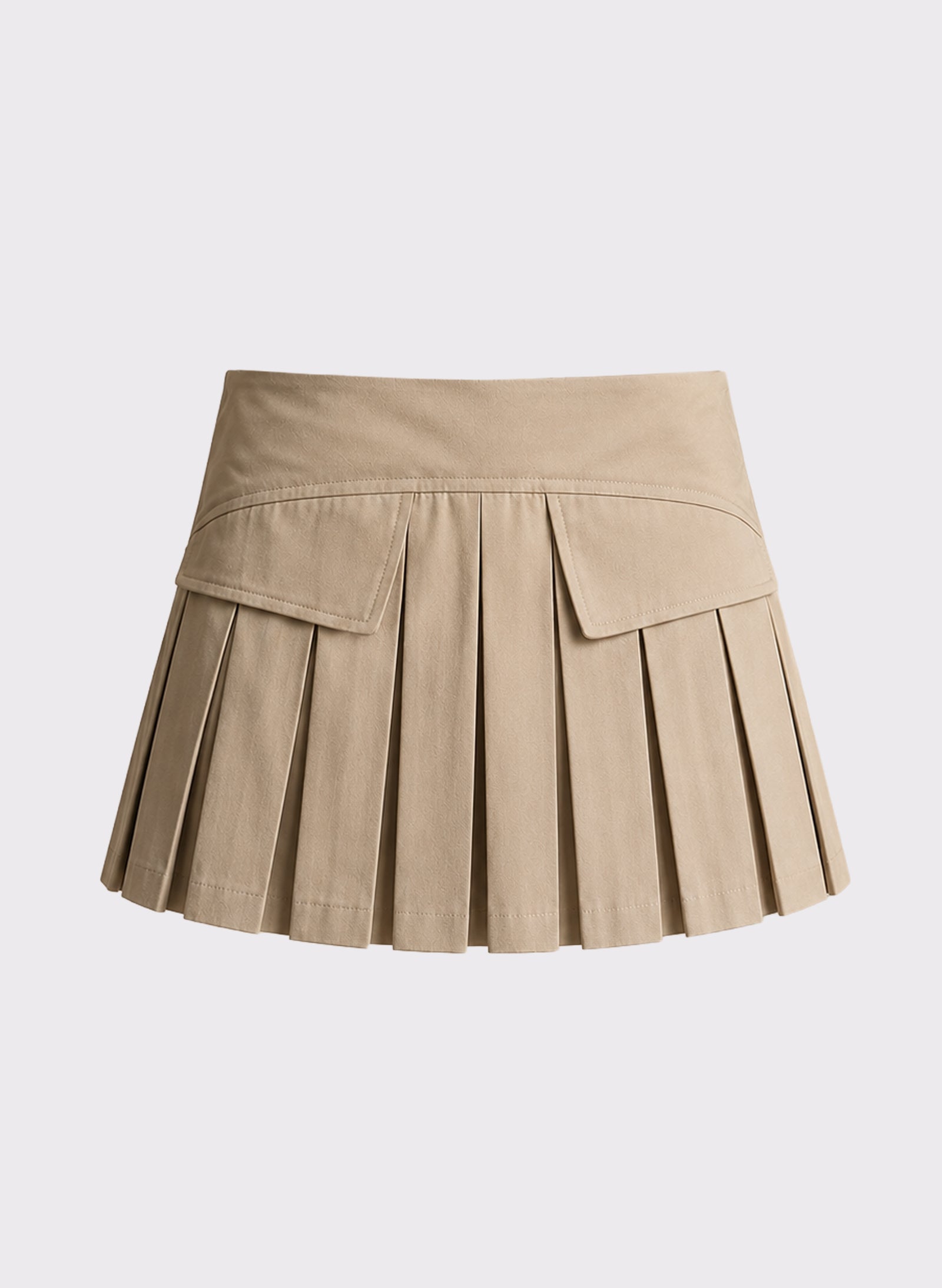 Byblos Mini Gonna con Pieghe in beige