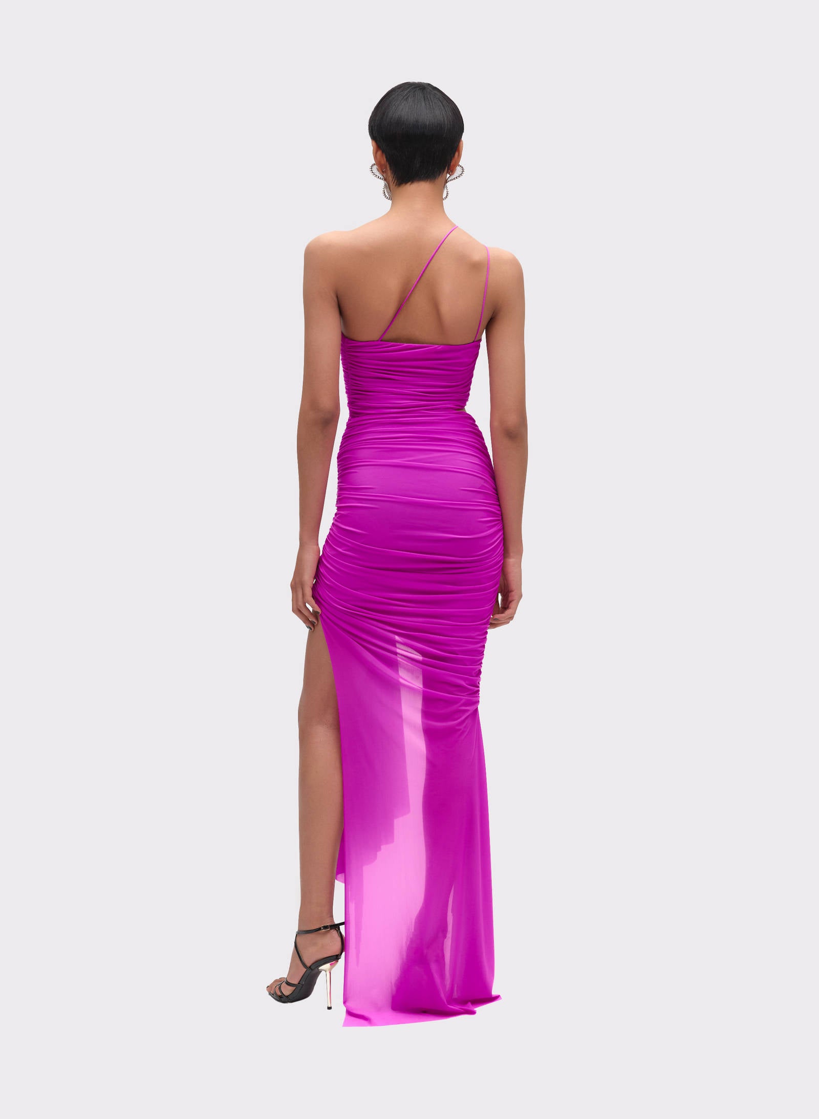 Byblos Liquid Flow Dress in fucsia - vista laterale