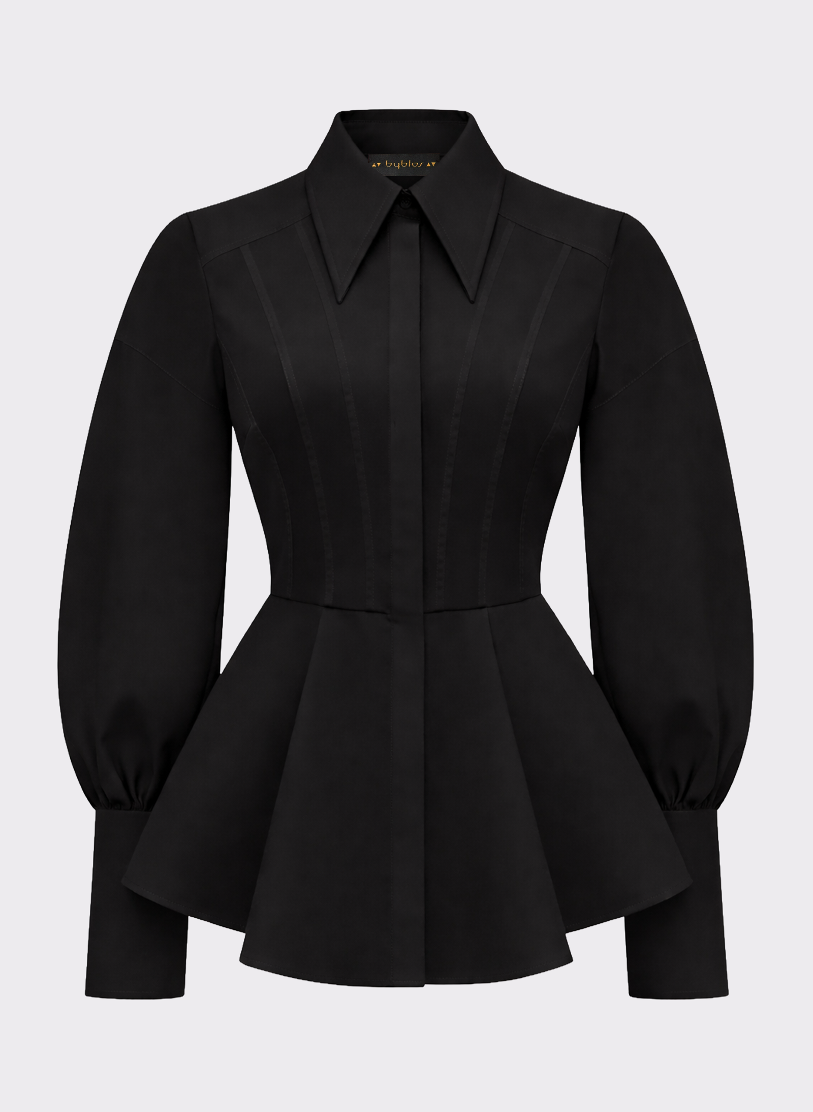 Byblos Elegant Detachable Shirt in black - front view