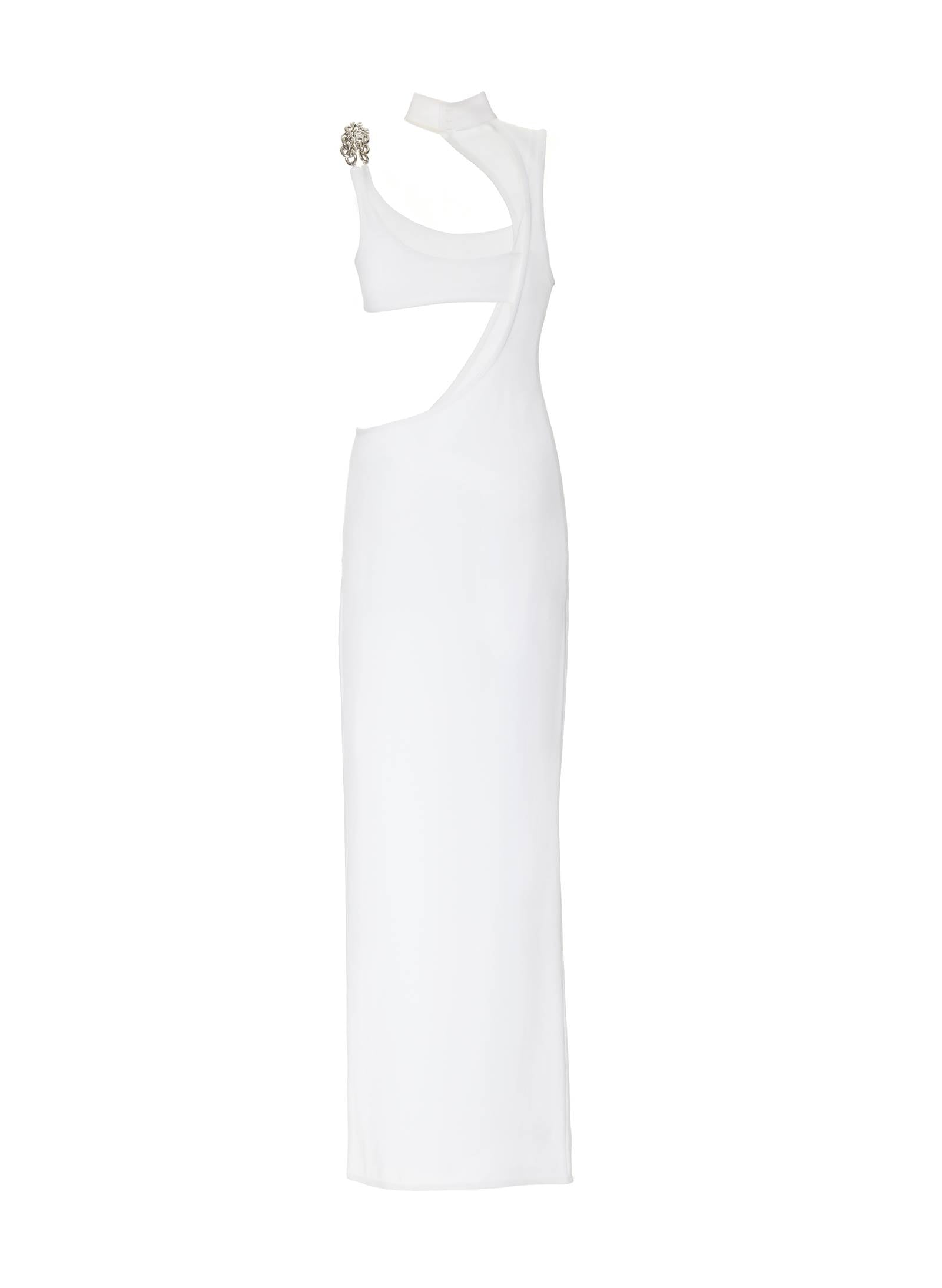 White Collar Chain Dress