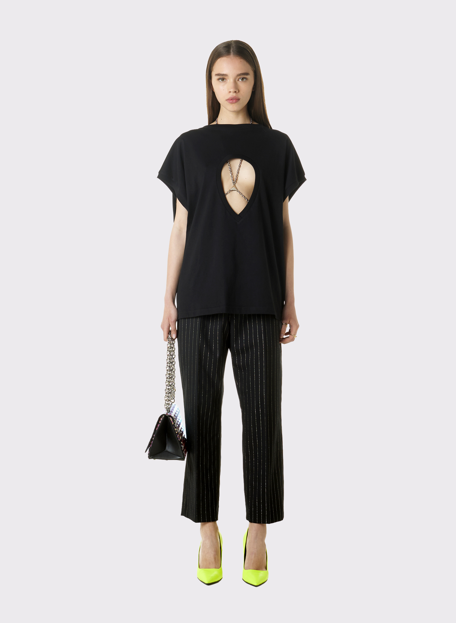 Byblos Tshirt Hole in black - back view