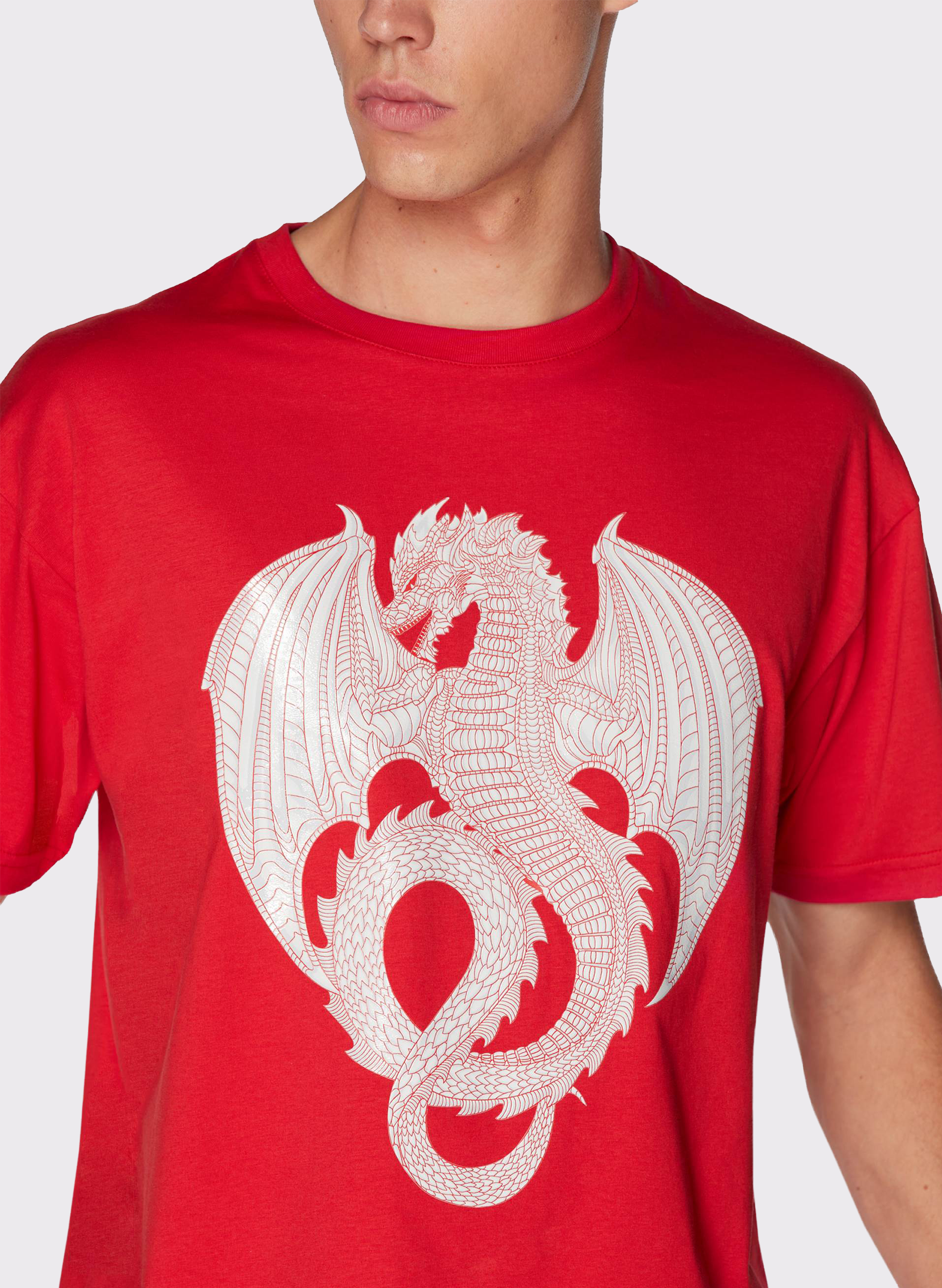 Byblos Lover Dragon T-Shirt in red - back view