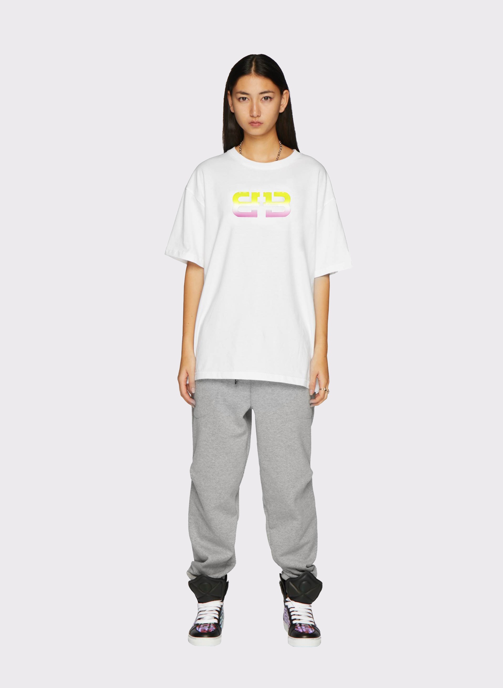 Byblos Lover Monogram T-Shirt in white - back view
