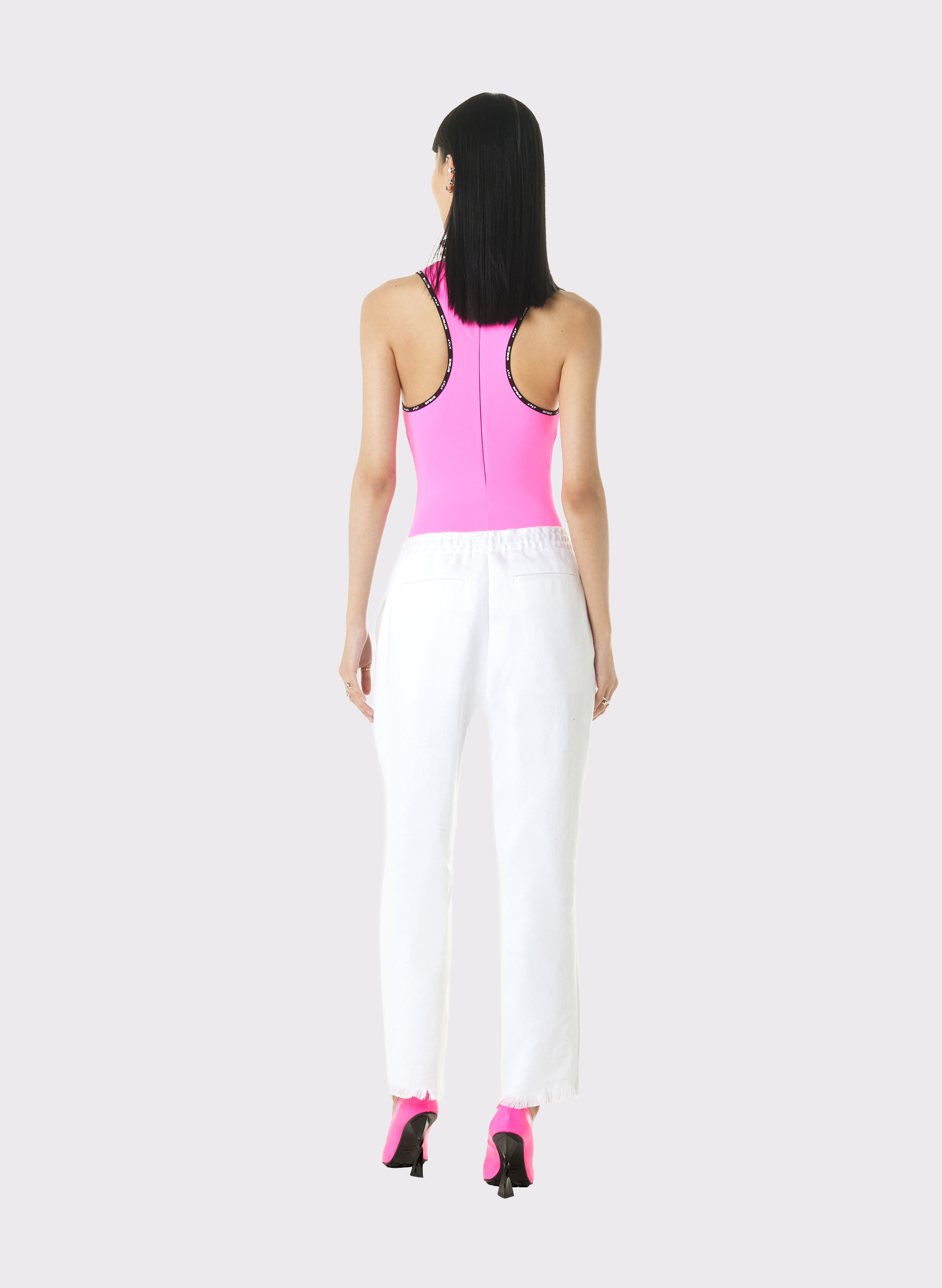 Byblos Distressed Trousers in white - side view
