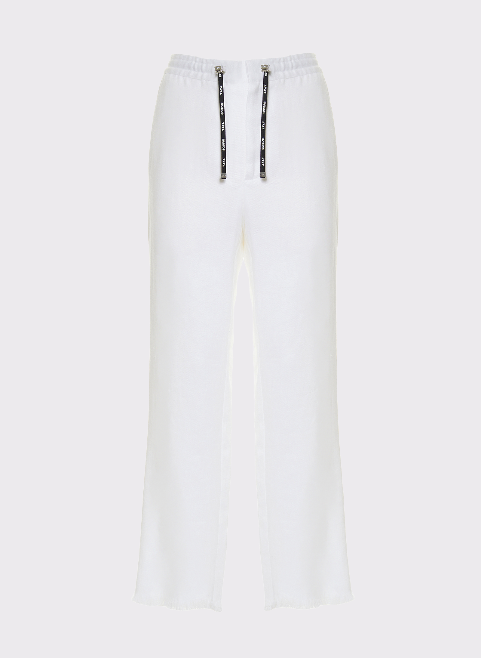 Byblos Distressed Trousers in white - front view