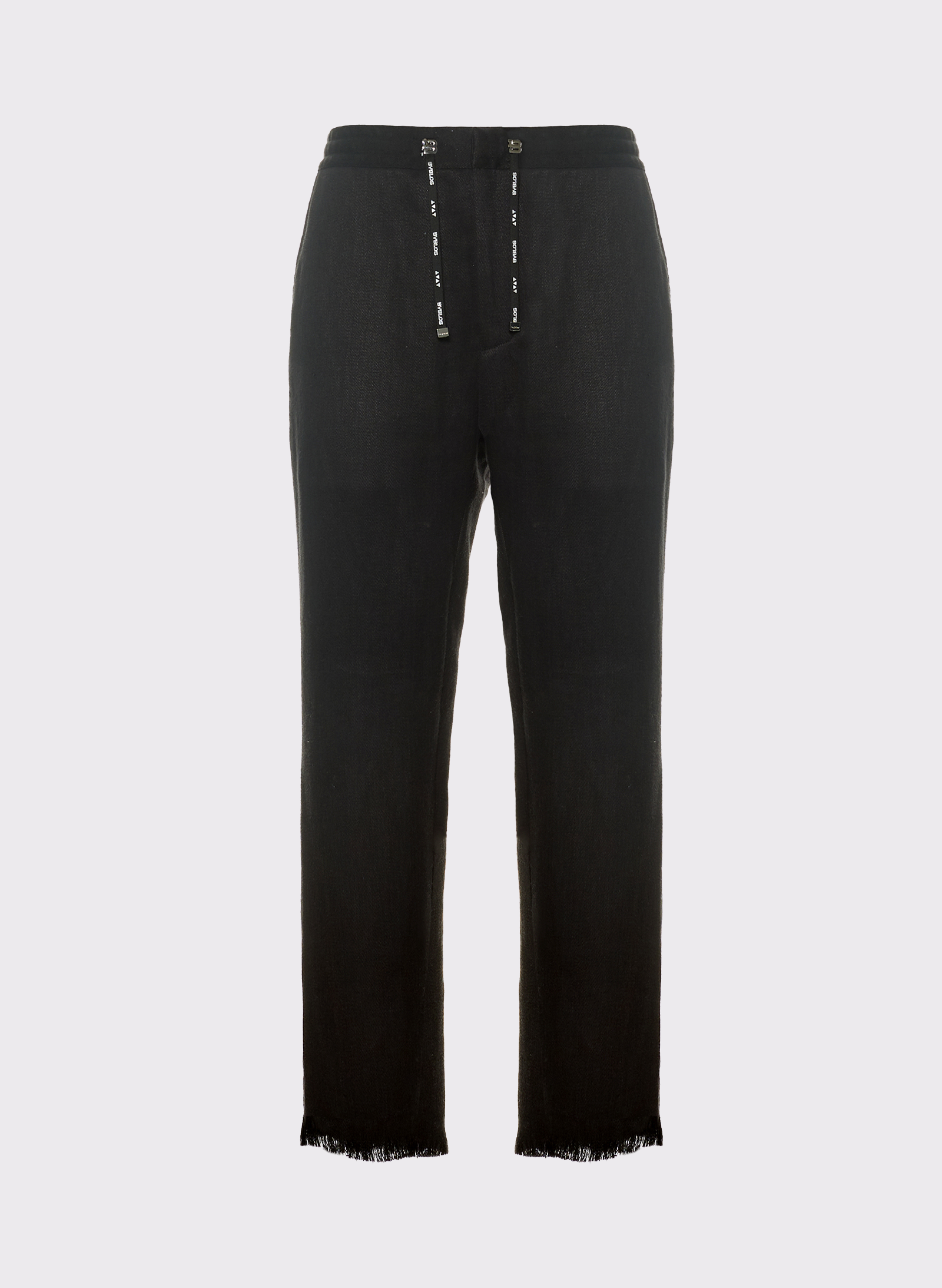 Byblos Distressed Trousers in black - front view