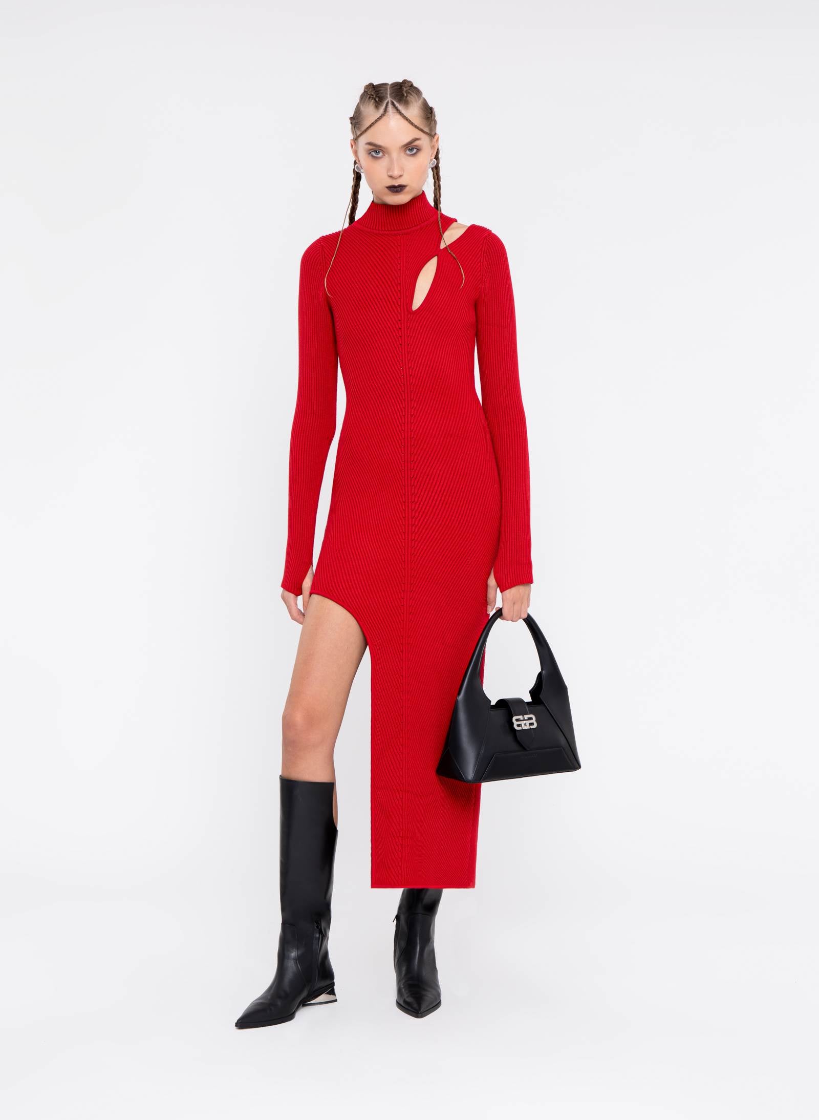 Diagonal "DNA" Long Dress