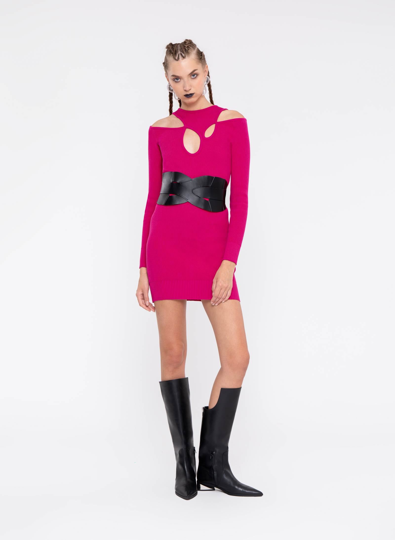 "DNA" Neckline Mini Dress