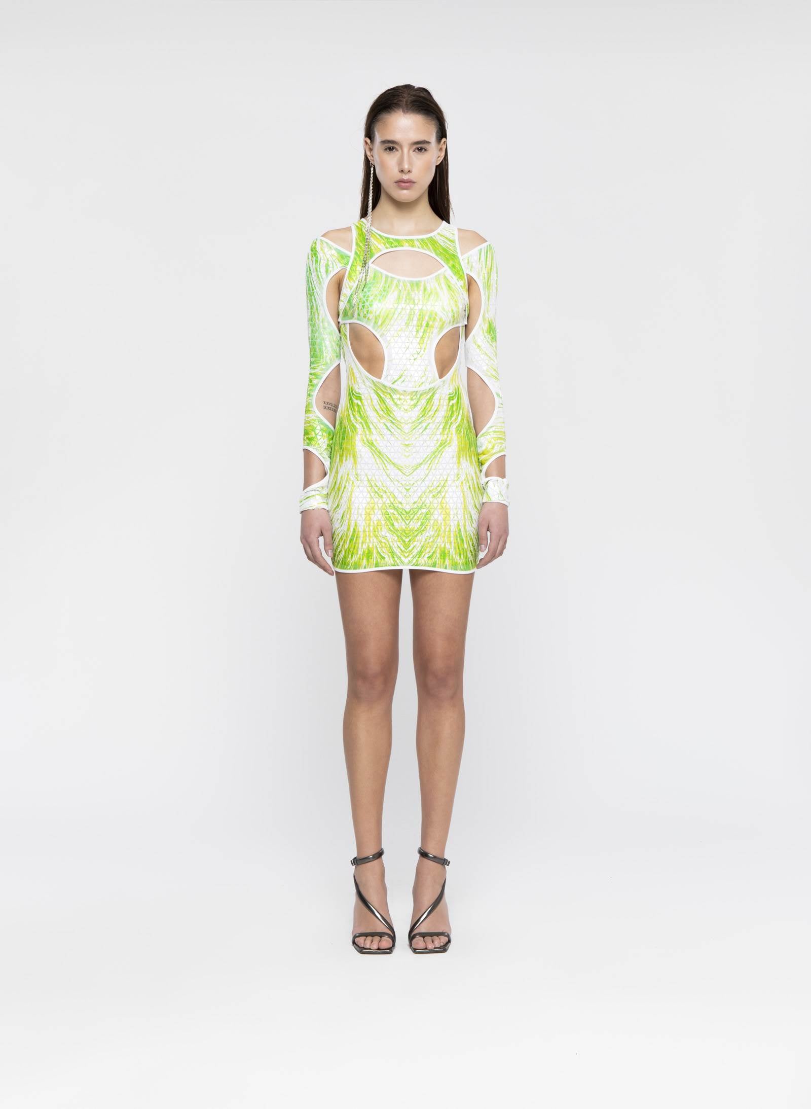 METAL TRIANGLES MINI DRESS