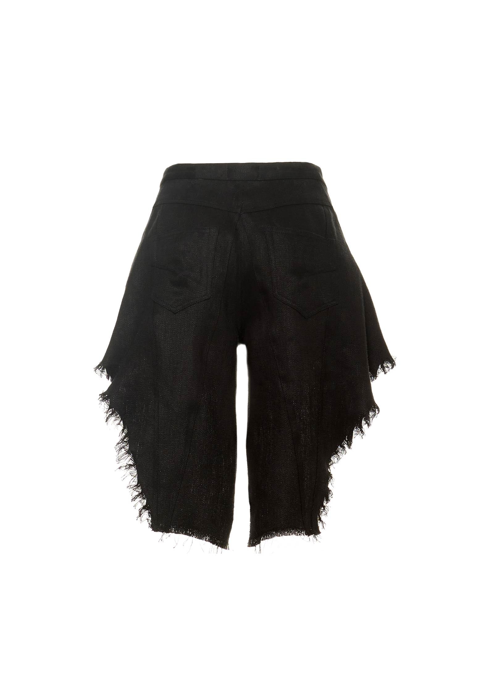 Byblos Fringed Black Shorts in black - detail view