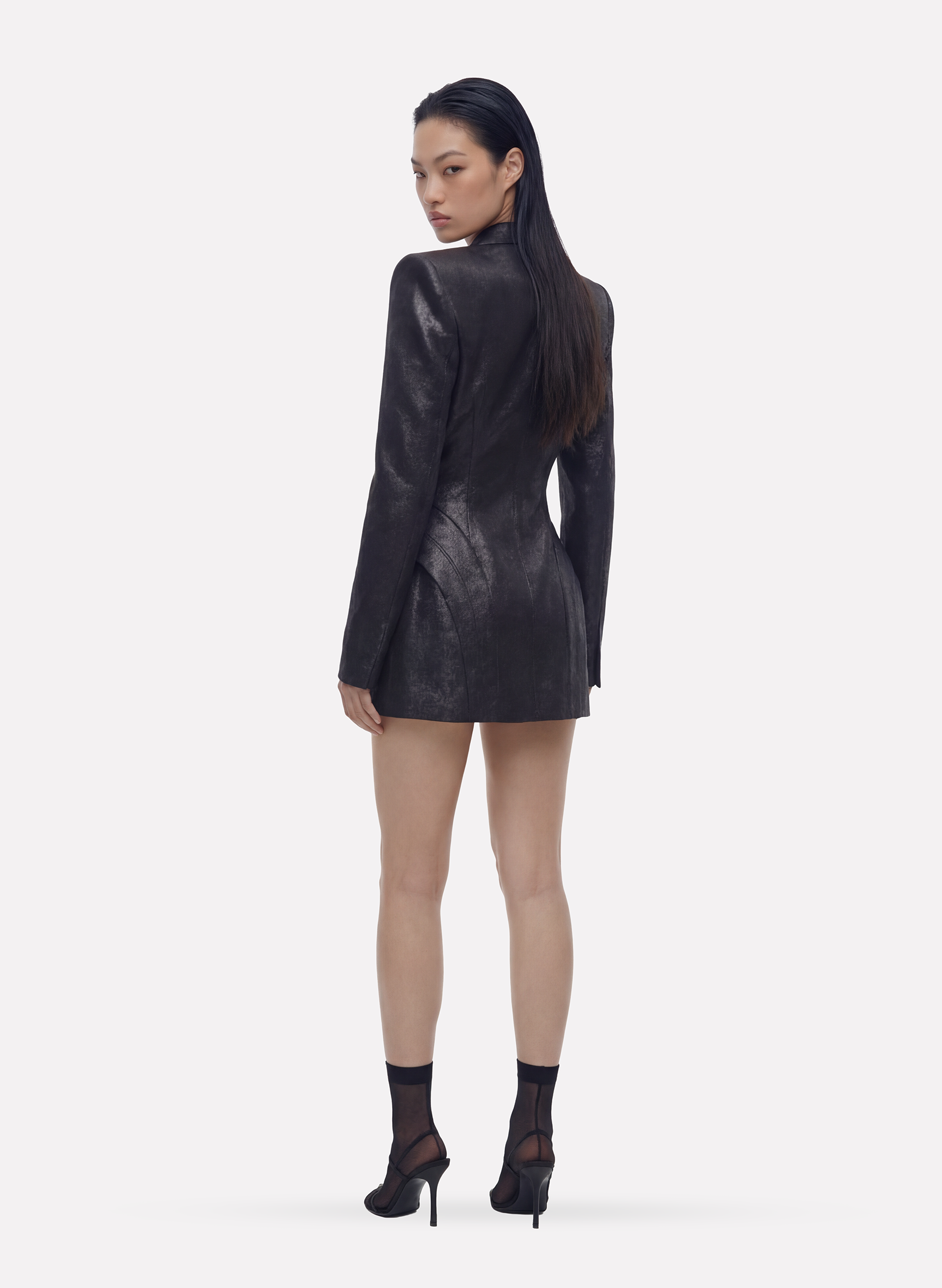 Byblos Sculpt Blazer Dress in black - side view