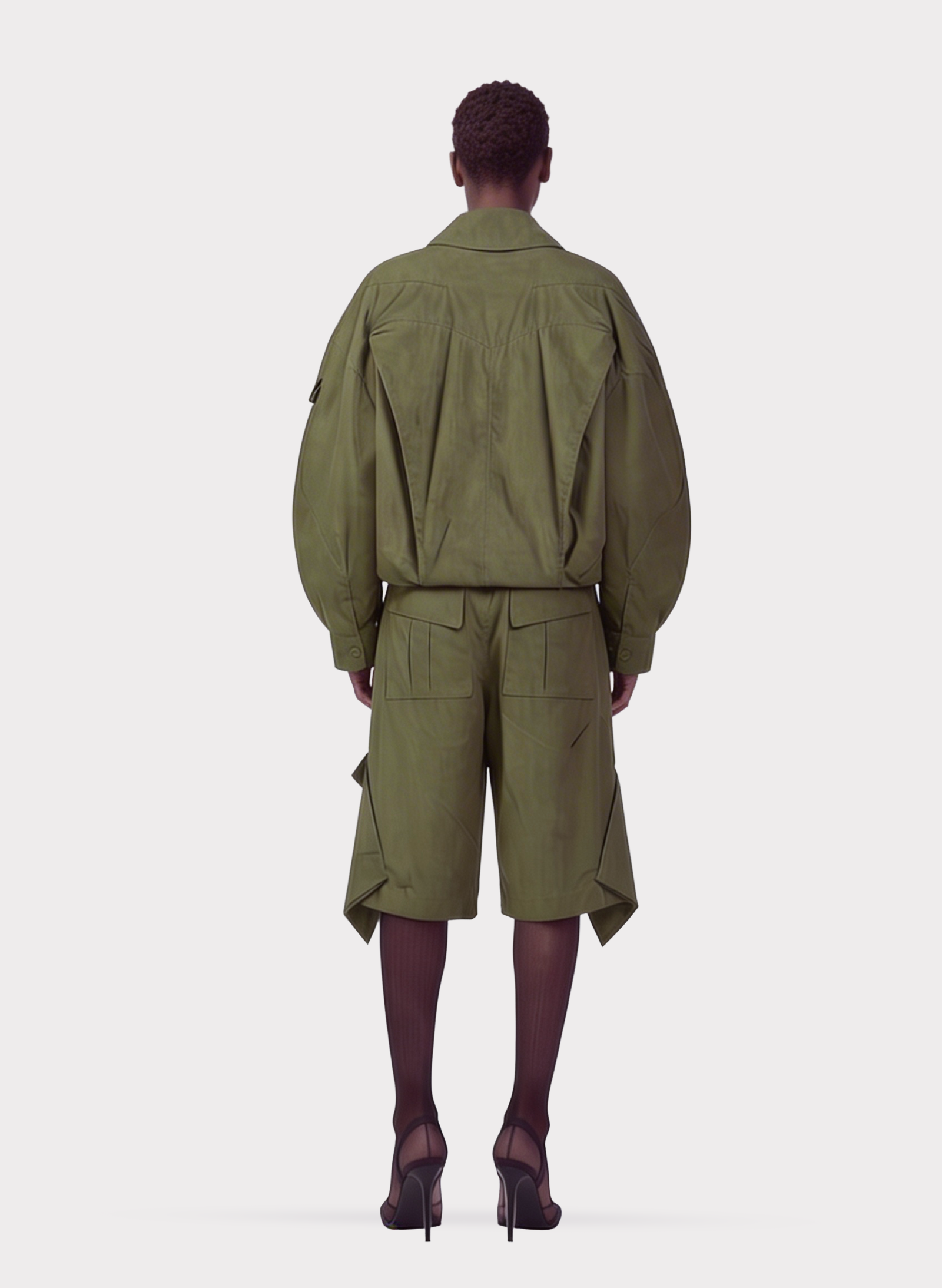 Byblos Bomber Pockets in kaki - vista laterale