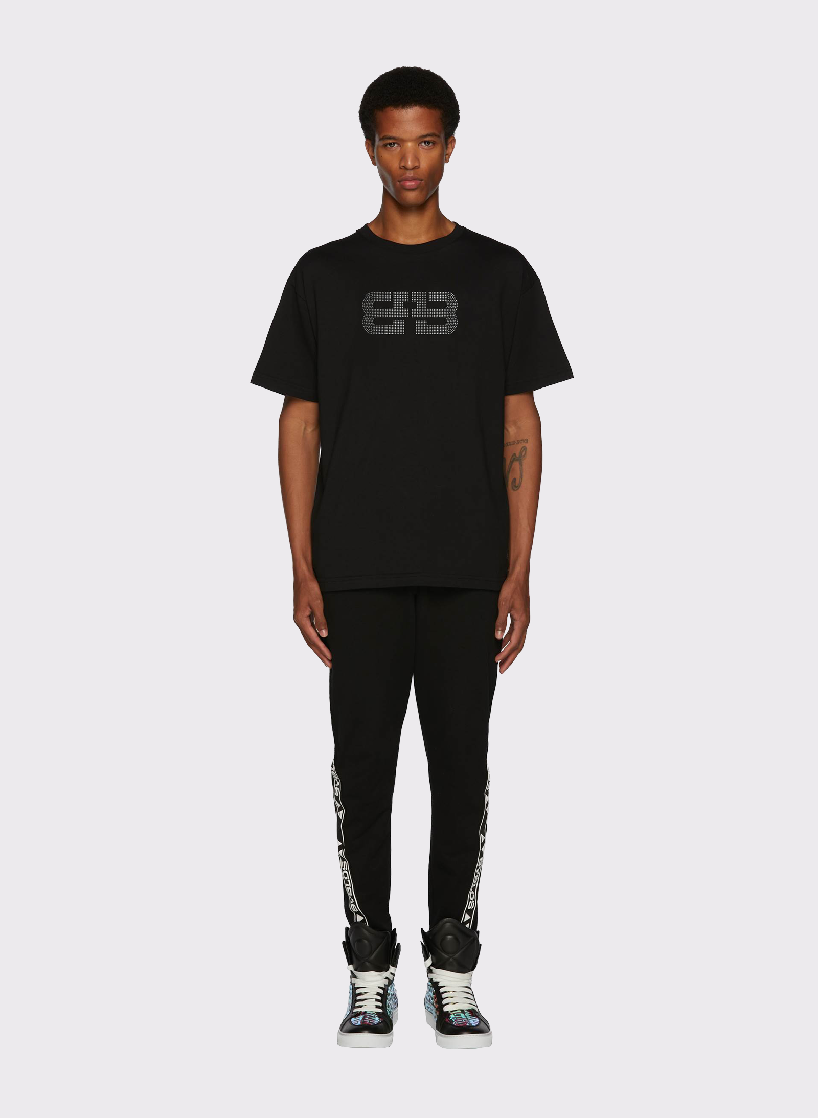 Byblos Lover Strass T-Shirt in black - front view