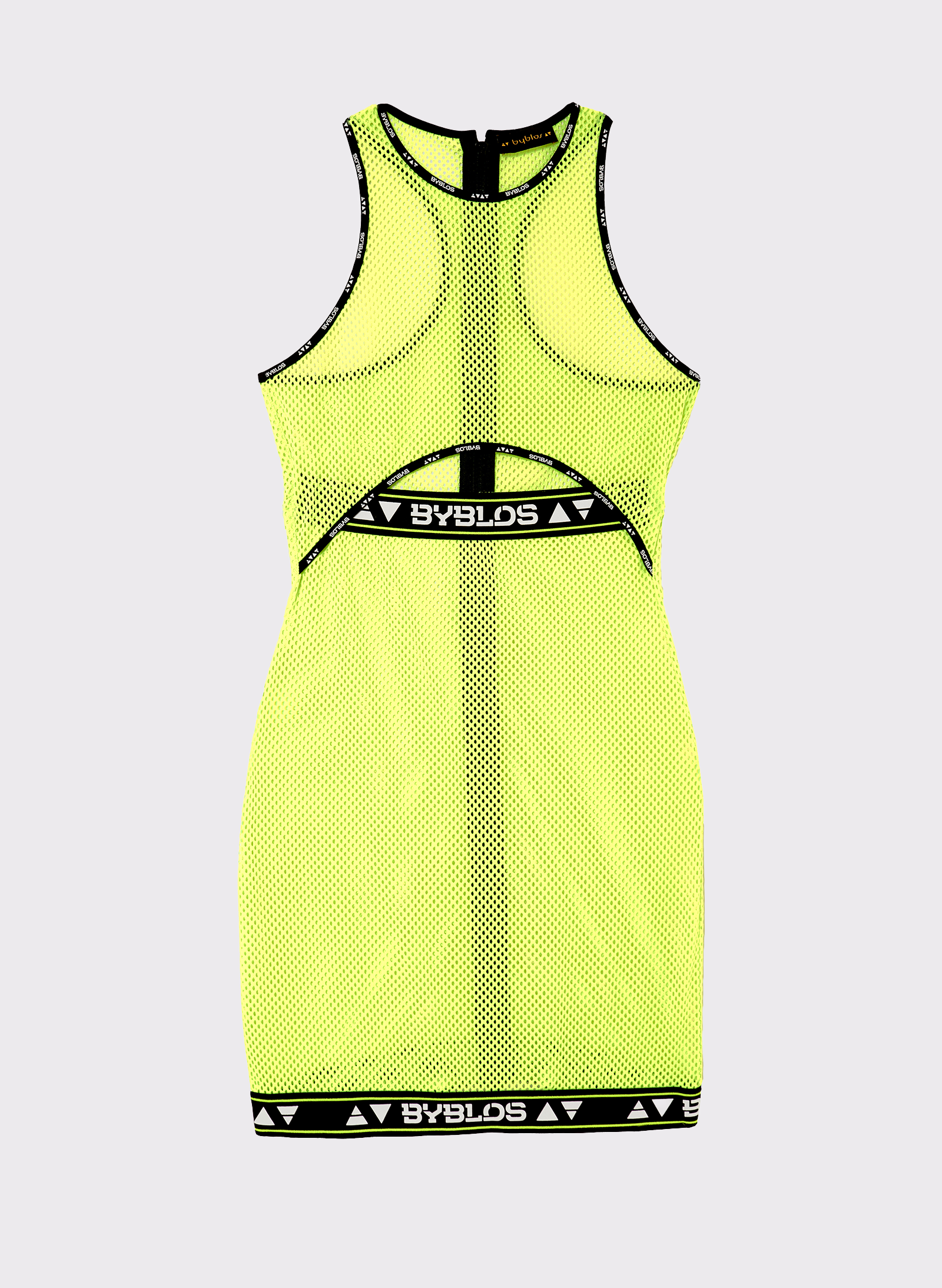 Byblos Sport Net Dress in lime - front view