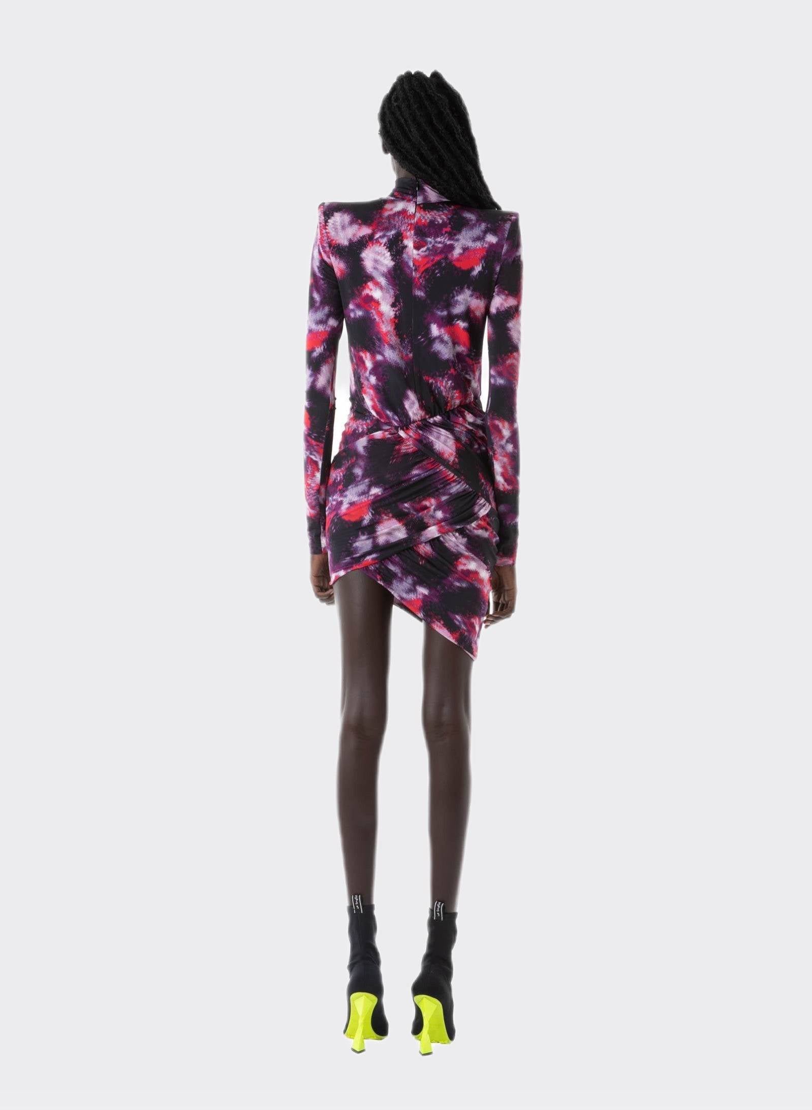 Byblos Pink/Red Jersey Mini Dress in pink/red - side view