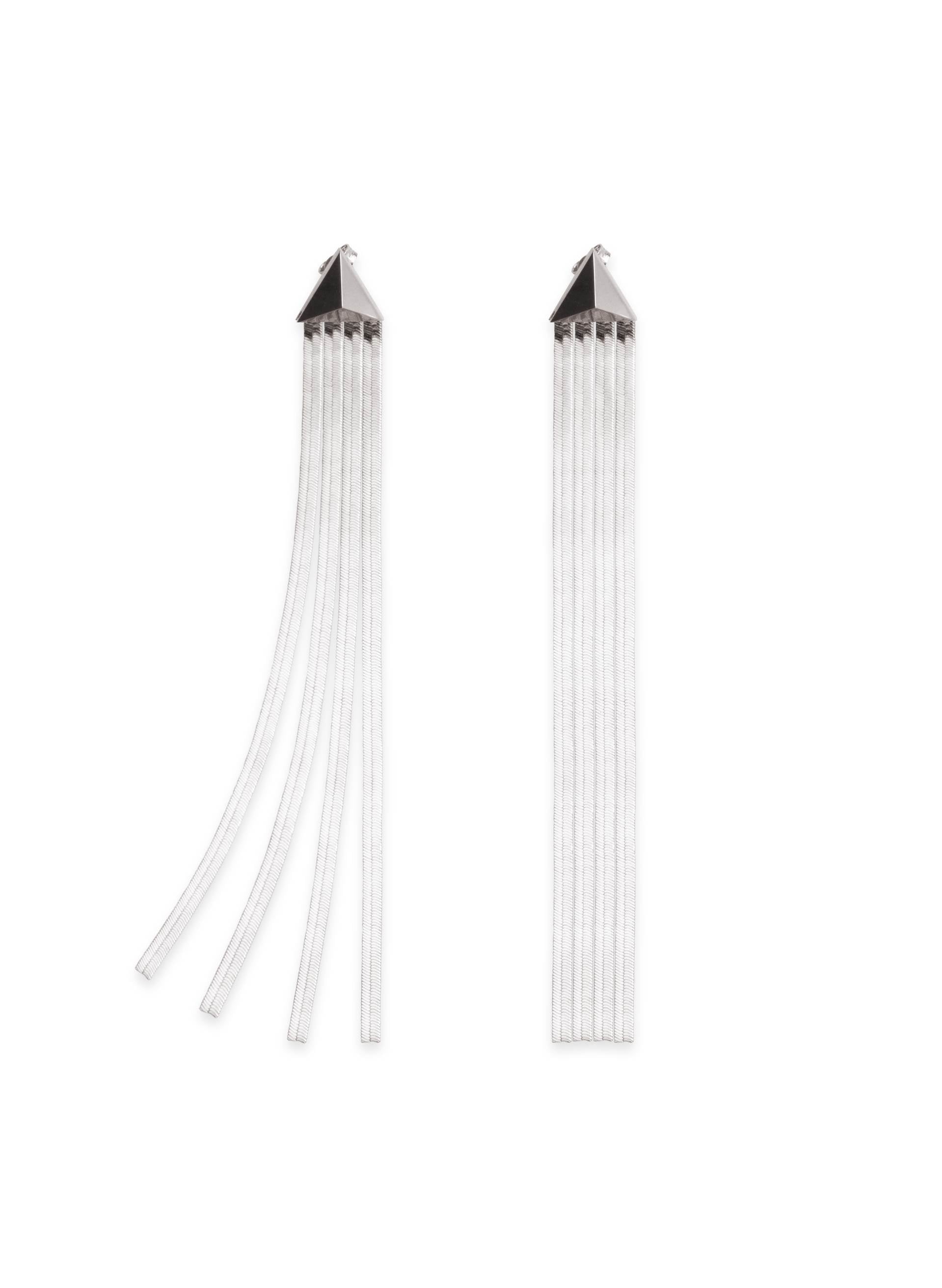 METAL FRINGES DROP EARRINGS
