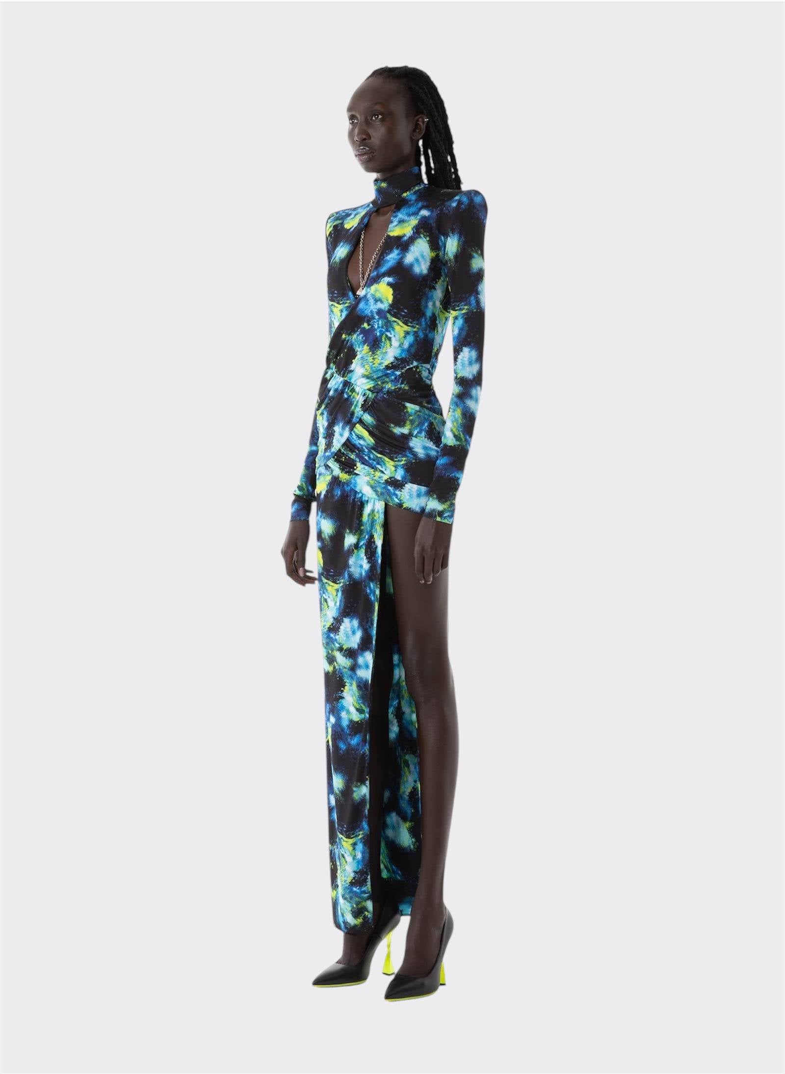 Blue/Lime Jersey Dress