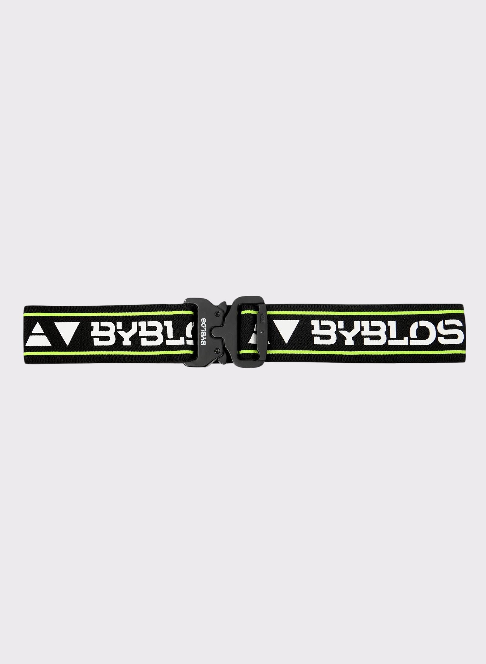 Black and green belt with 'BYBLOS' branding on a white background