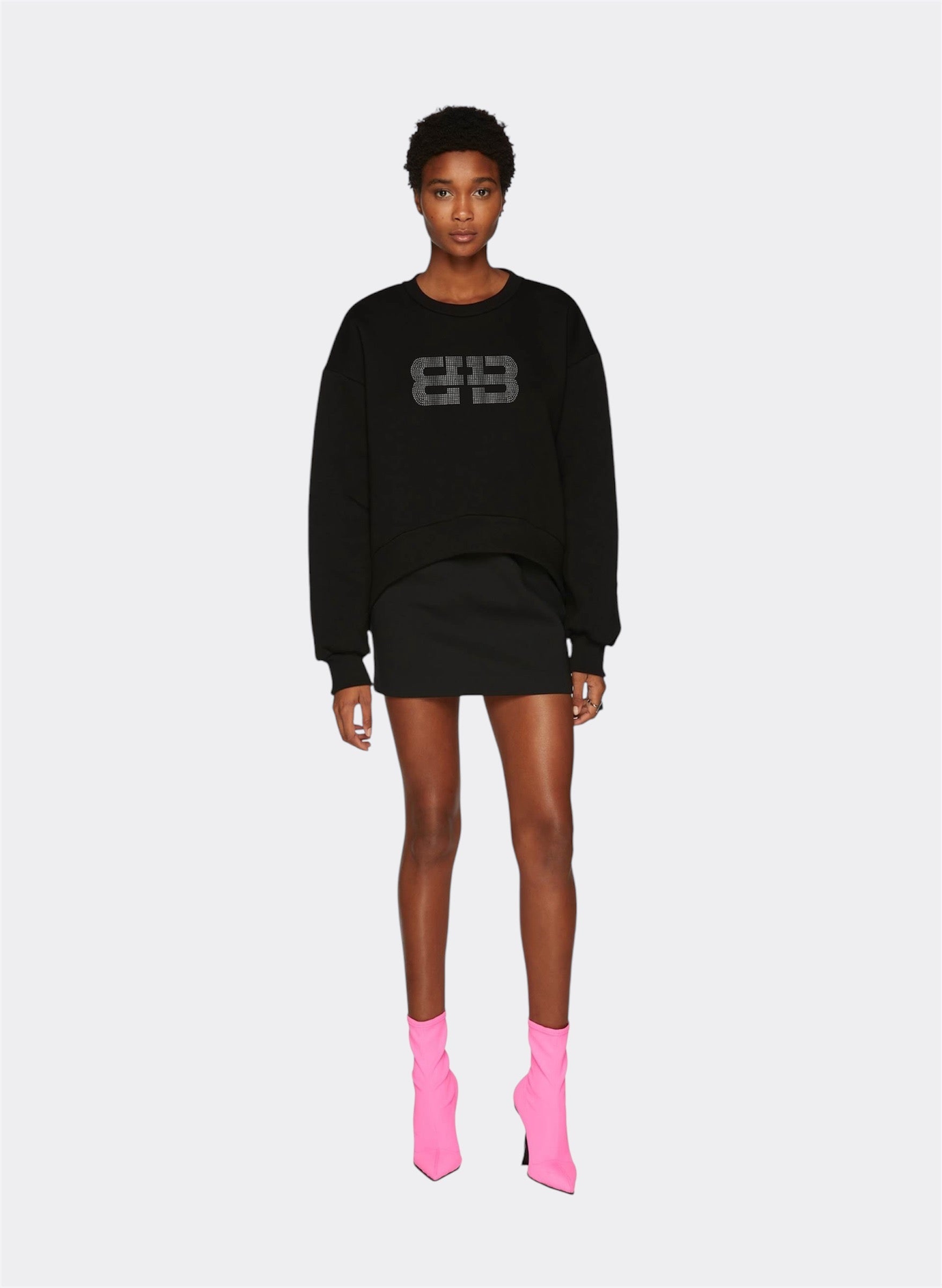 Strass Logo Crop Jumper