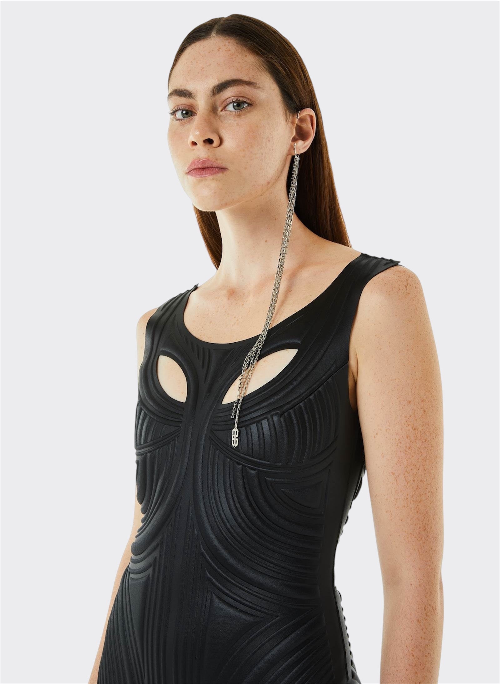 Black Thermo Impressed Dress