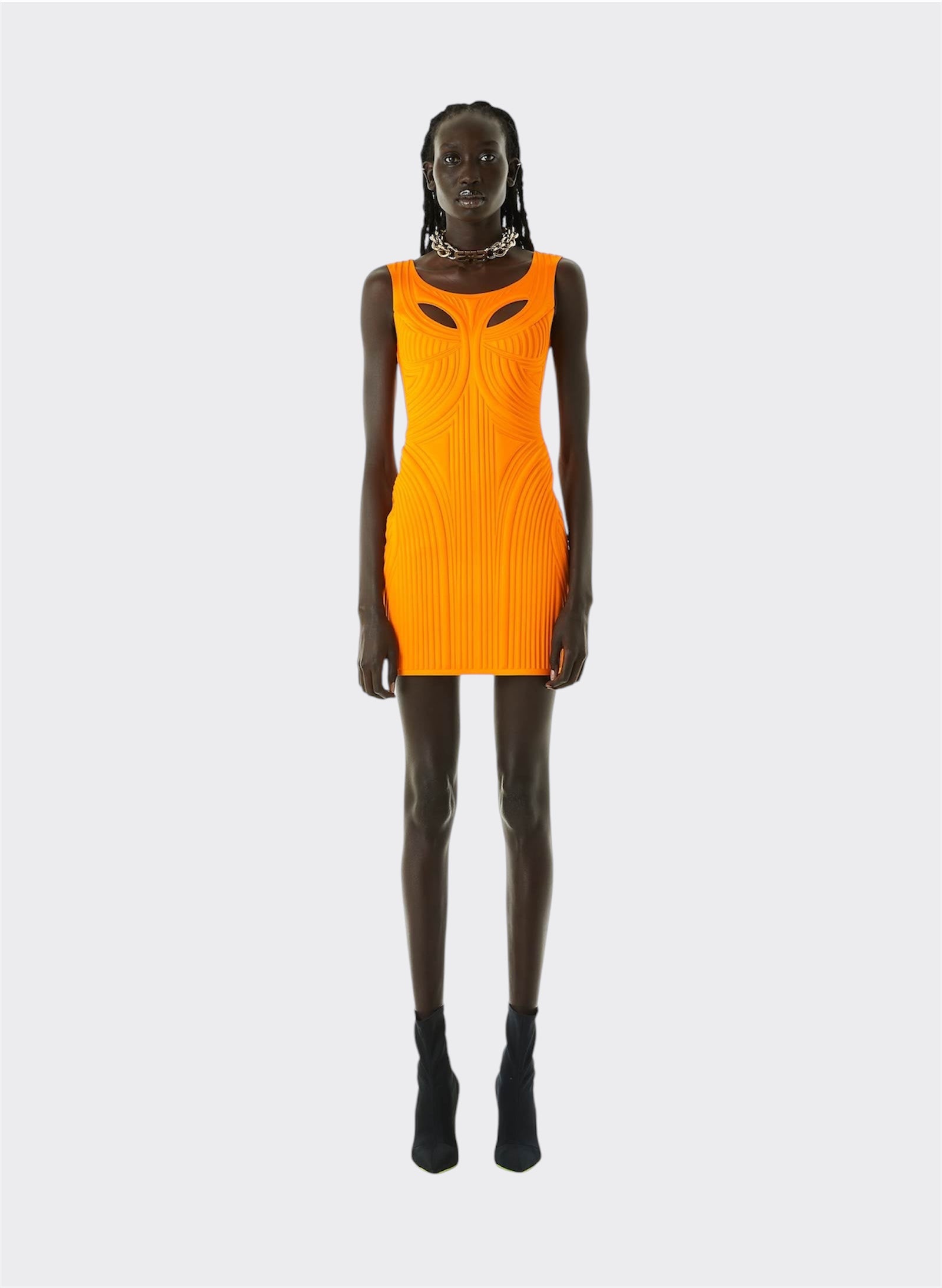 Orange Thermo Impressed Dress