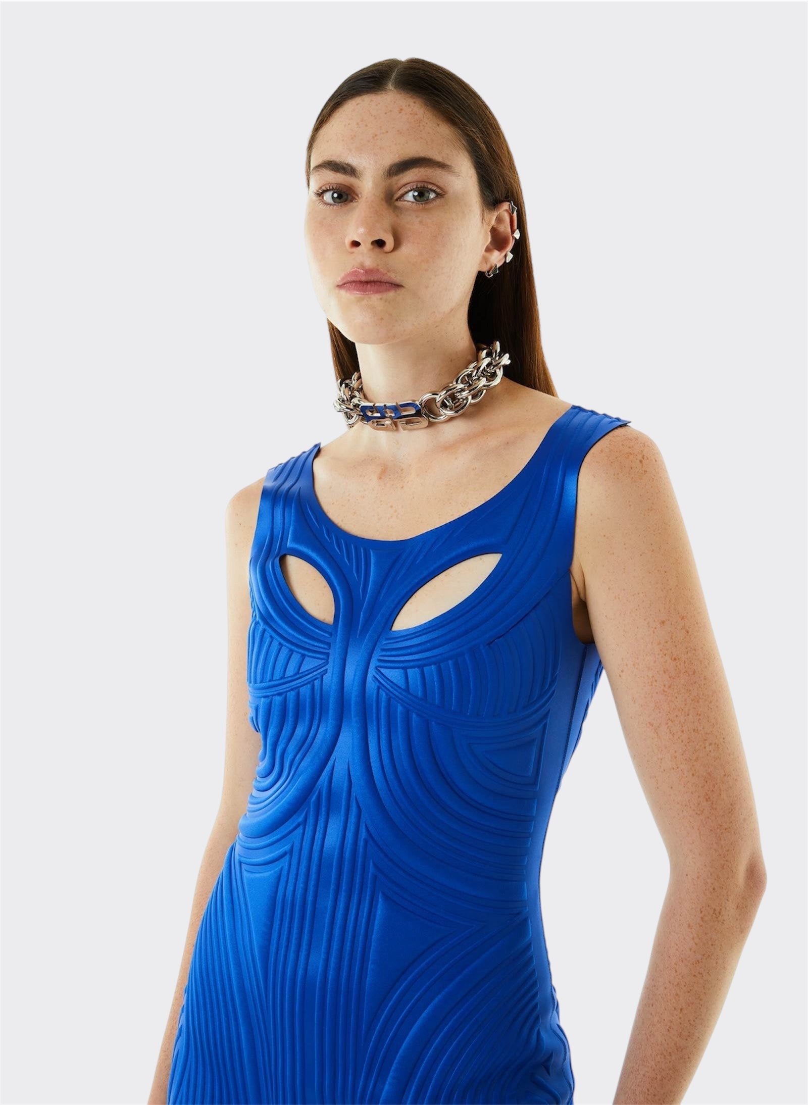 Blue Thermo Impressed Dress