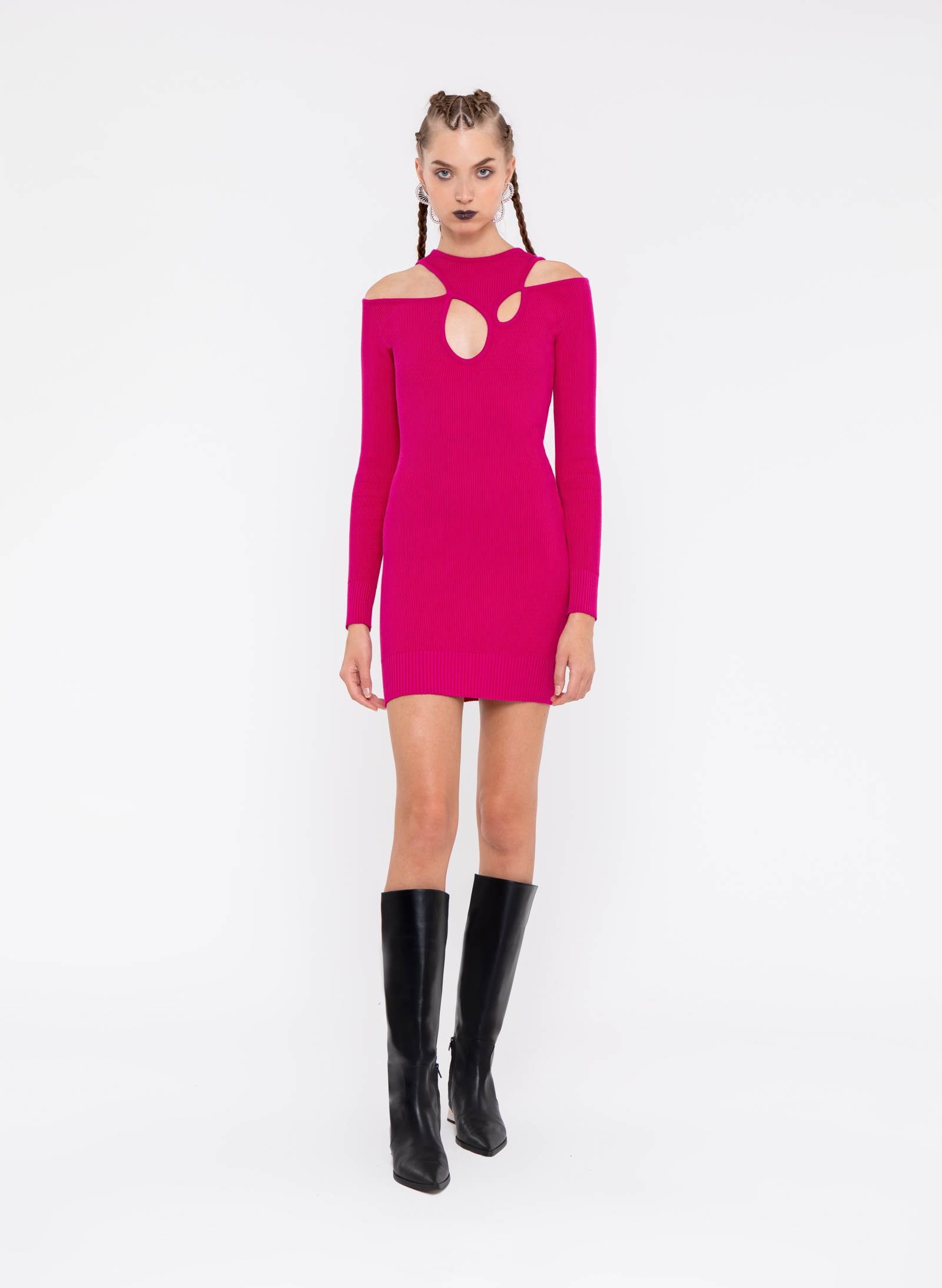 "DNA" Neckline Mini Dress