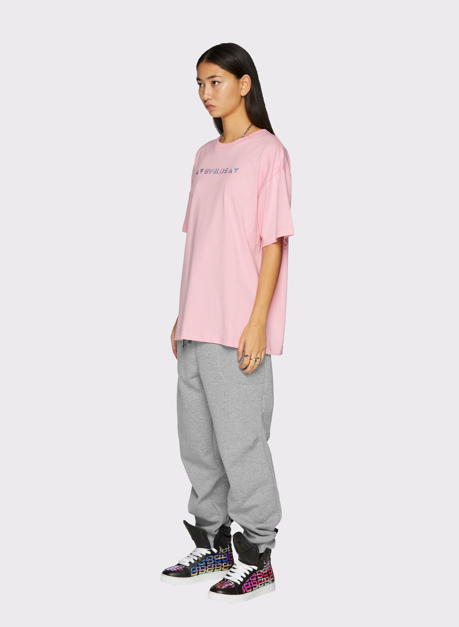 Byblos Lover Iridescent T-Shirt in pink - back view